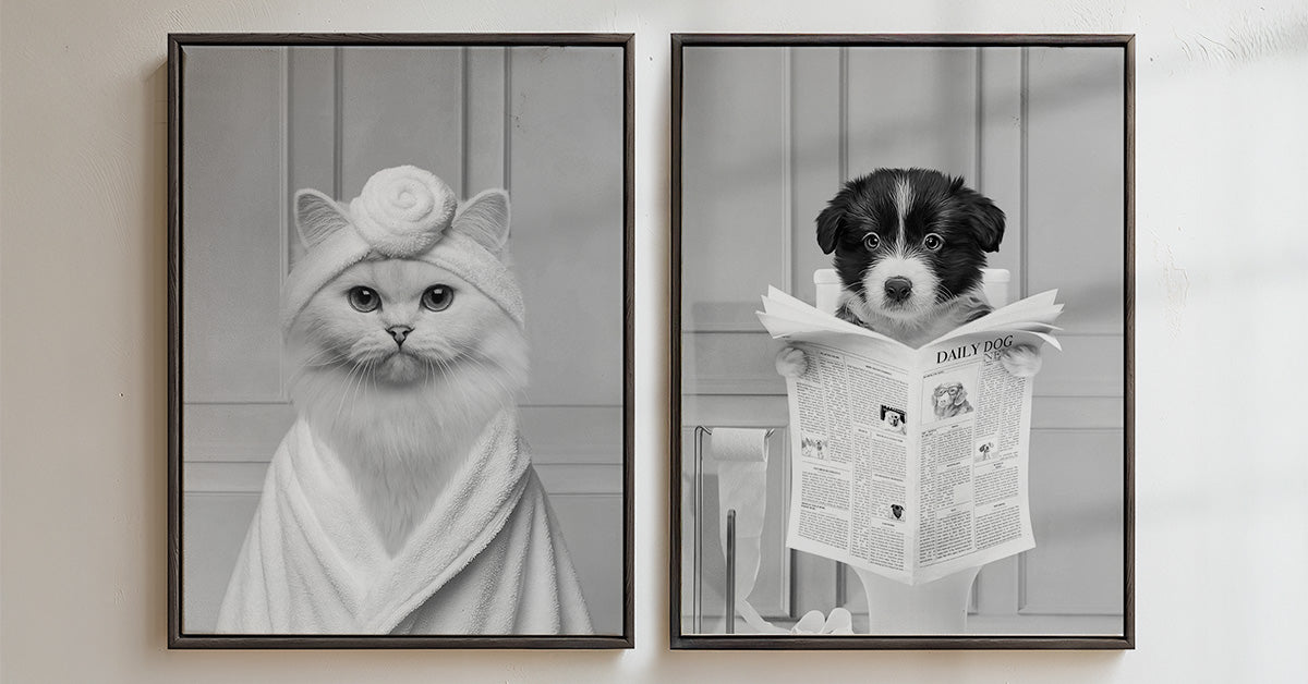 Custom Black and White Pet Portraits Collection