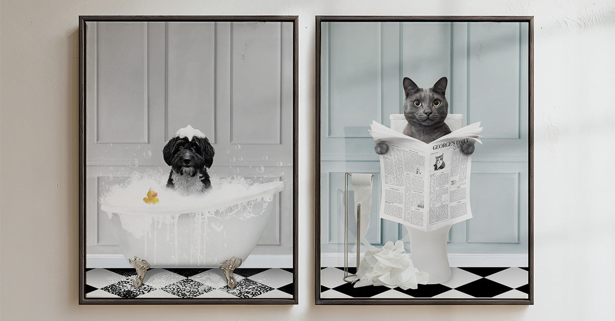 Custom Pet Bathroom Art Collection