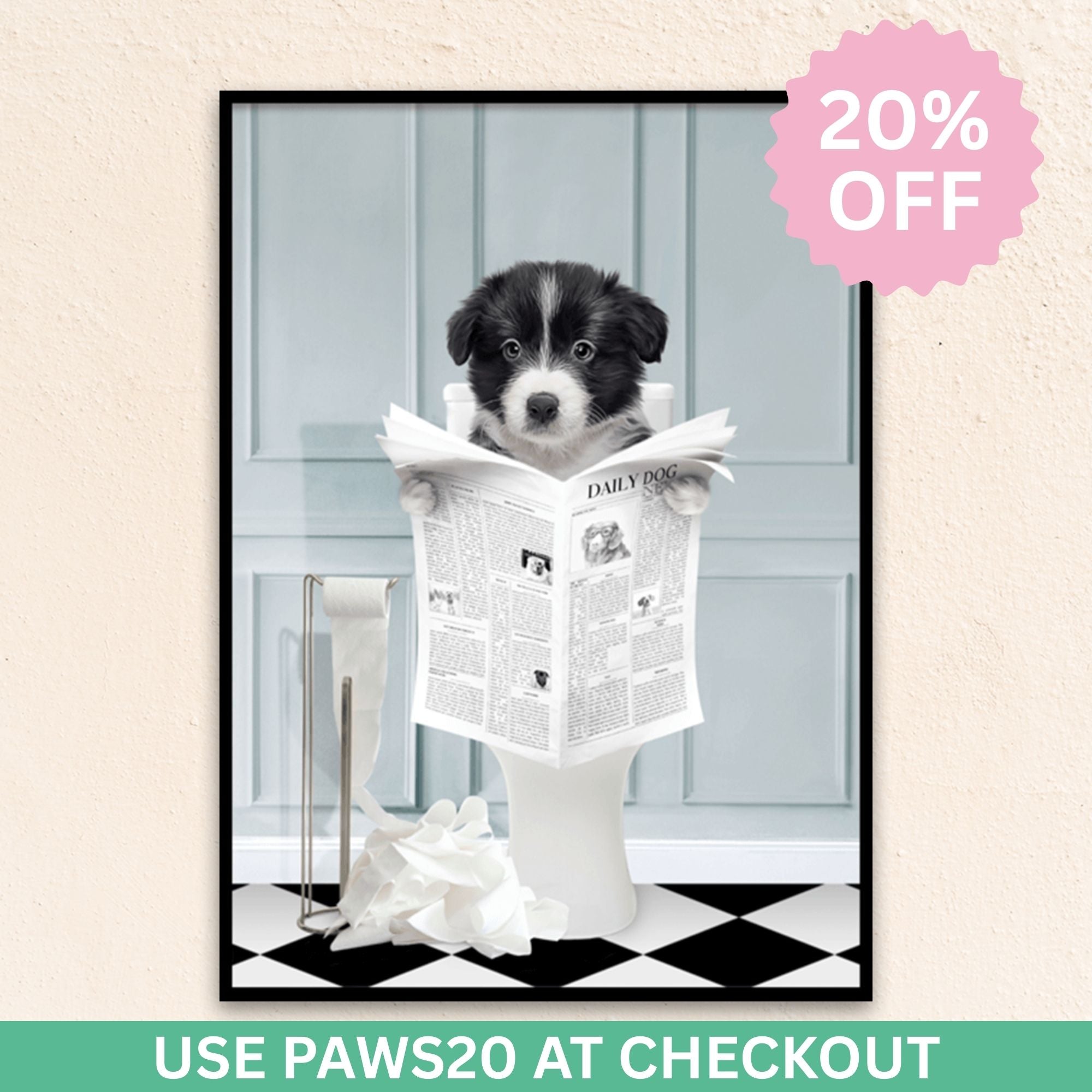 Custom Funny Pet Portrait | Reading A Newspaper