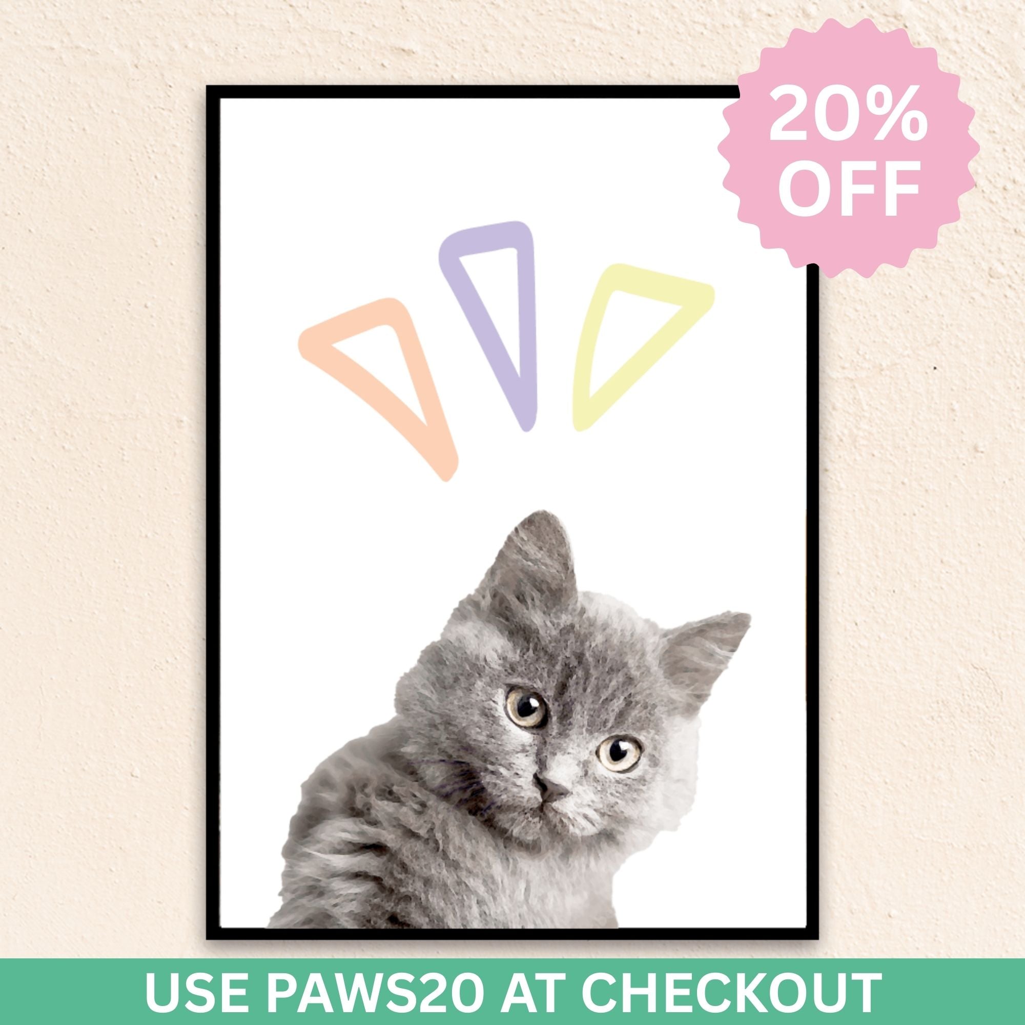 Custom Modern Pet Portrait | Pastel Details