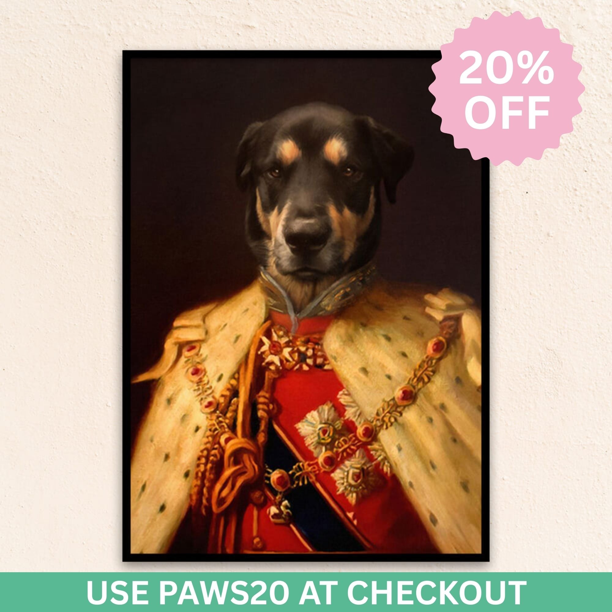 Custom Royal Pet Portrait | The King Edward