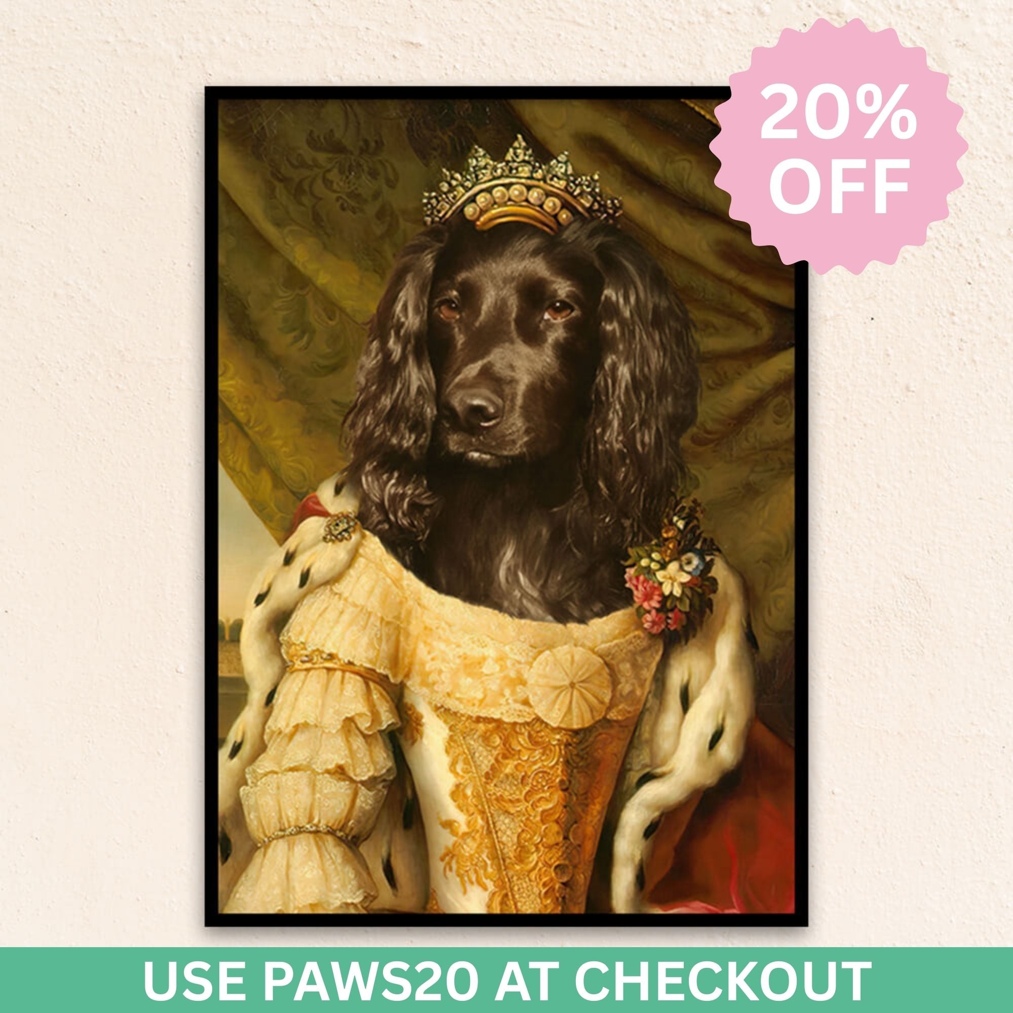 Custom Royal Pet Portrait | The Gilded Queen