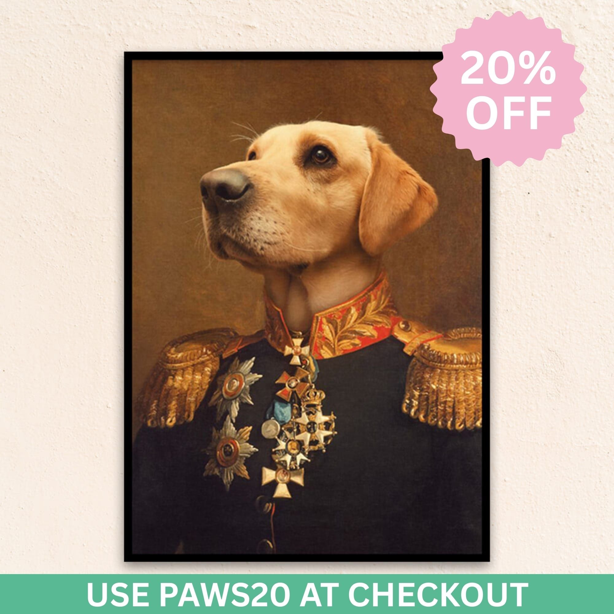 Custom Royal Pet Portrait | THE BRIGADIER GENERAL