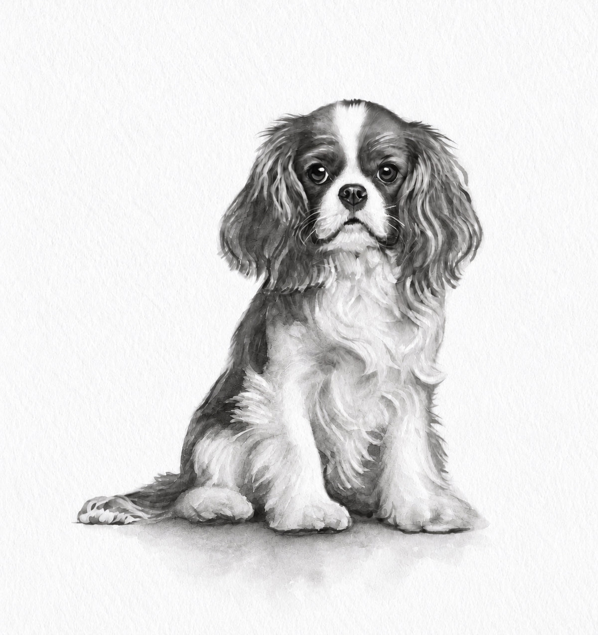 Custom Pet Portrait | Black & White Watercolor