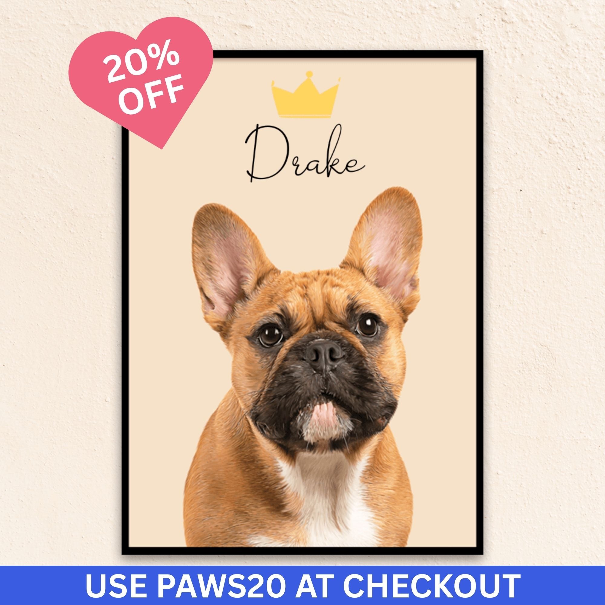 Custom Modern Pet Portrait | Crown