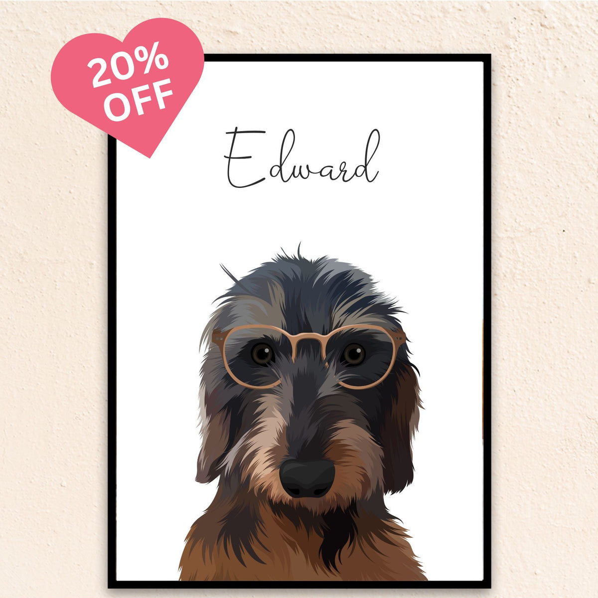 Custom Funny Dog Portrait | Eyeglasses