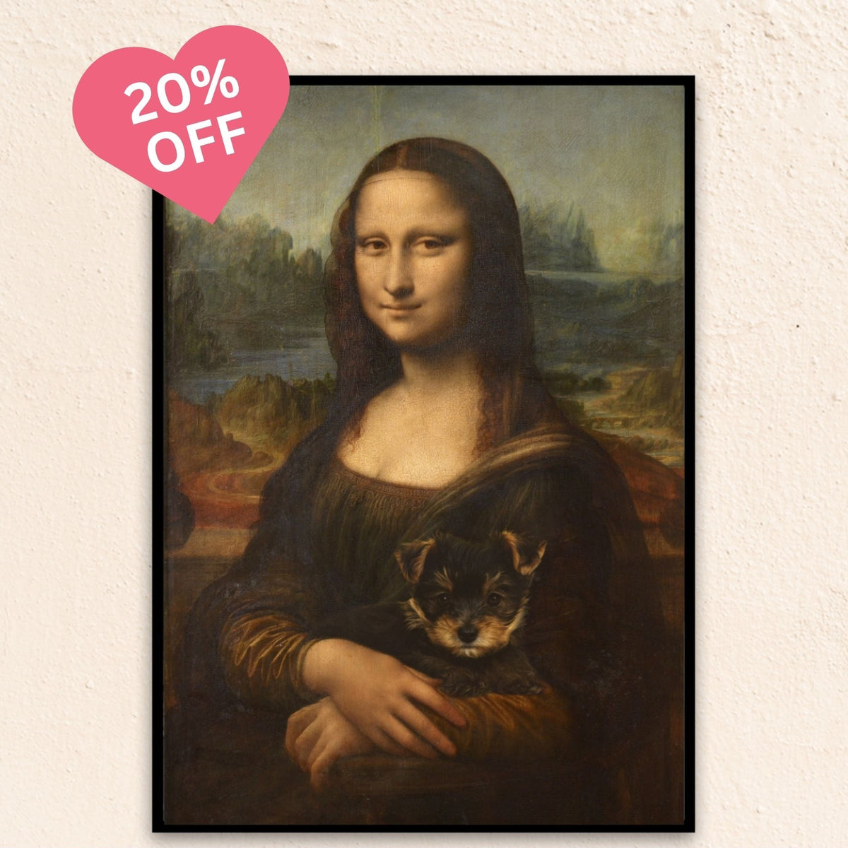 Custom Funny Pet Portrait | The Mona Lisa & Her Pet