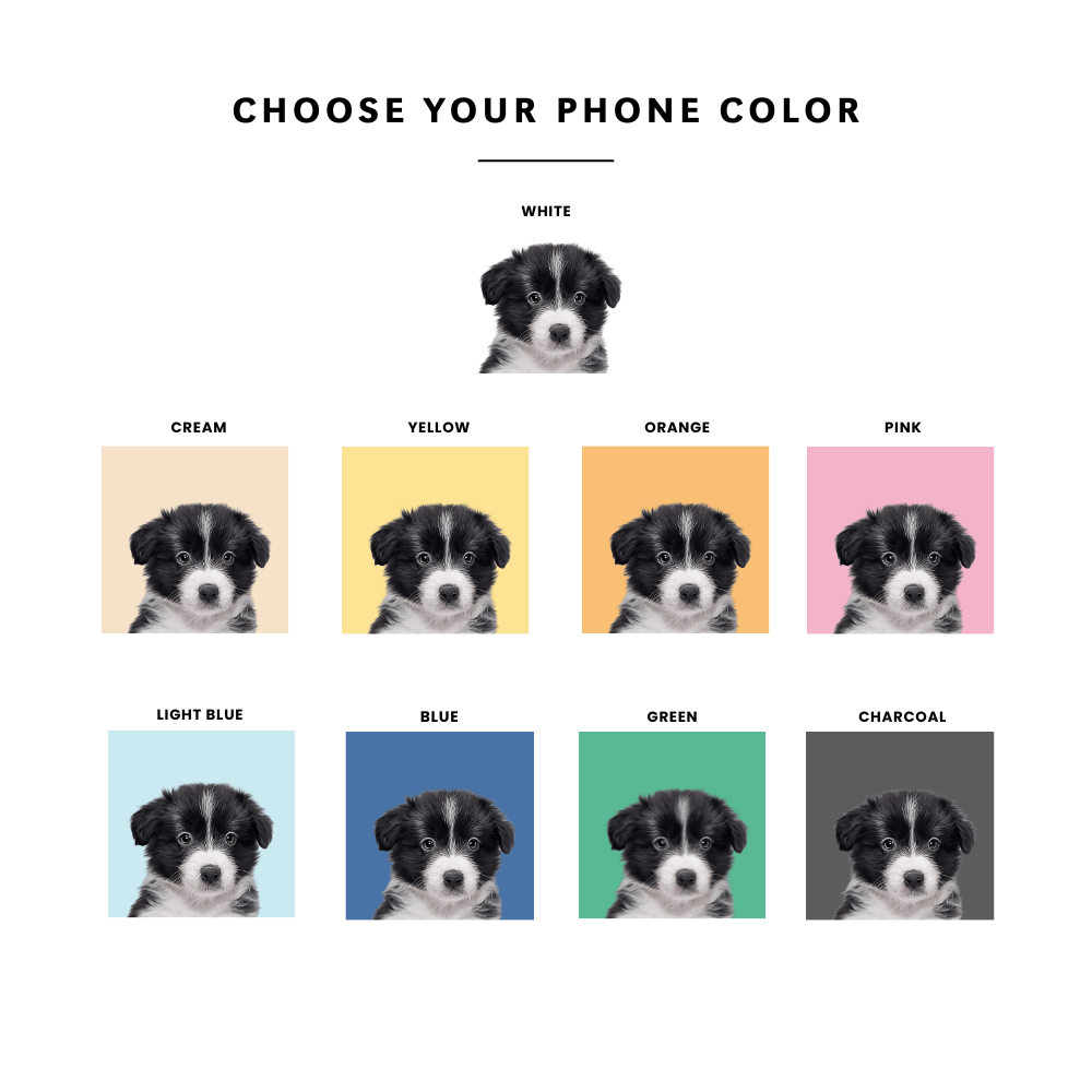 Custom Modern Pet Portrait Tough Phone Case | Classic