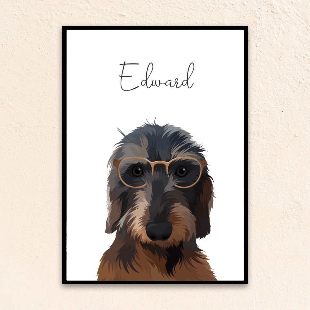 Custom Funny Dog Portrait | Eyeglasses