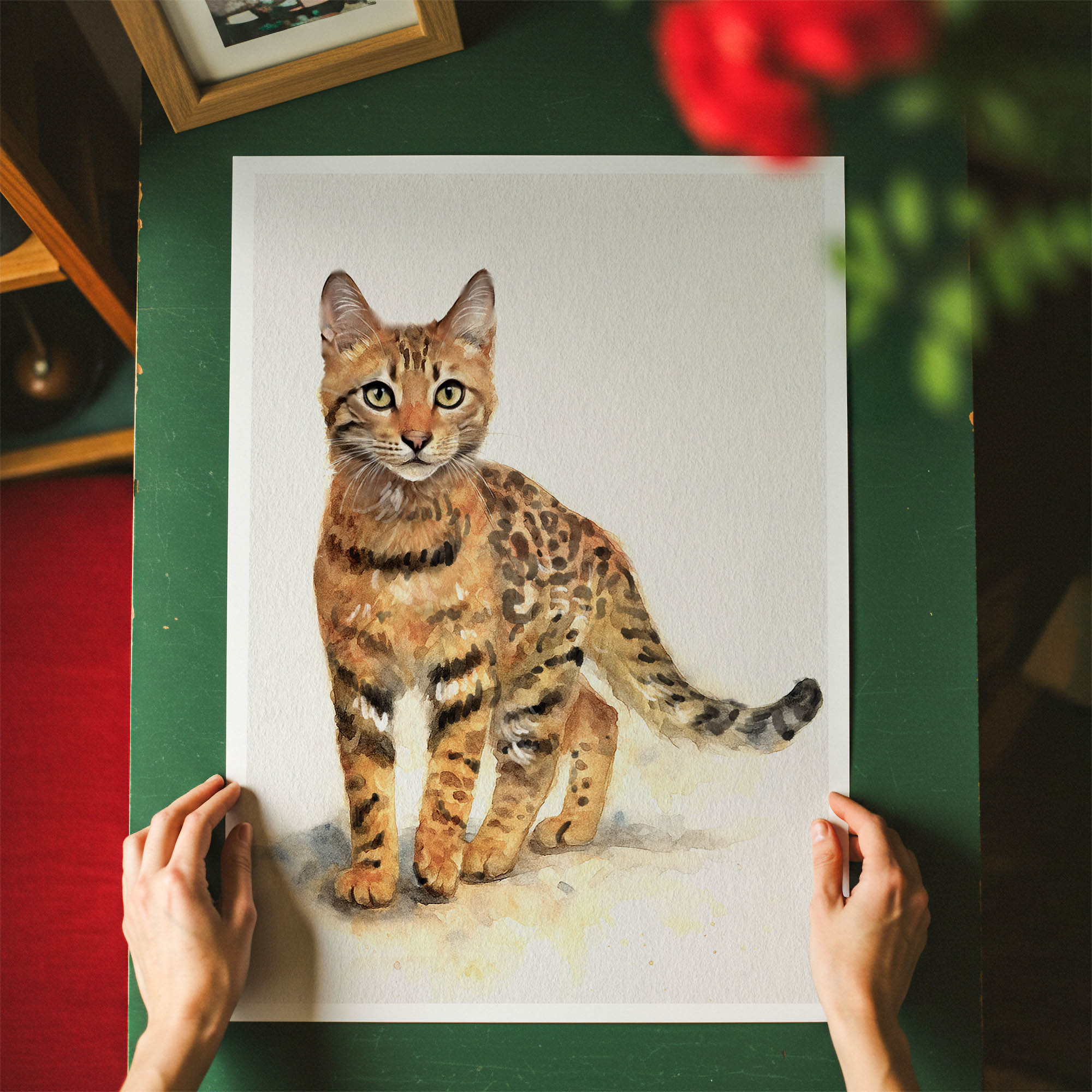 Custom Cat Portrait | Watercolor Full