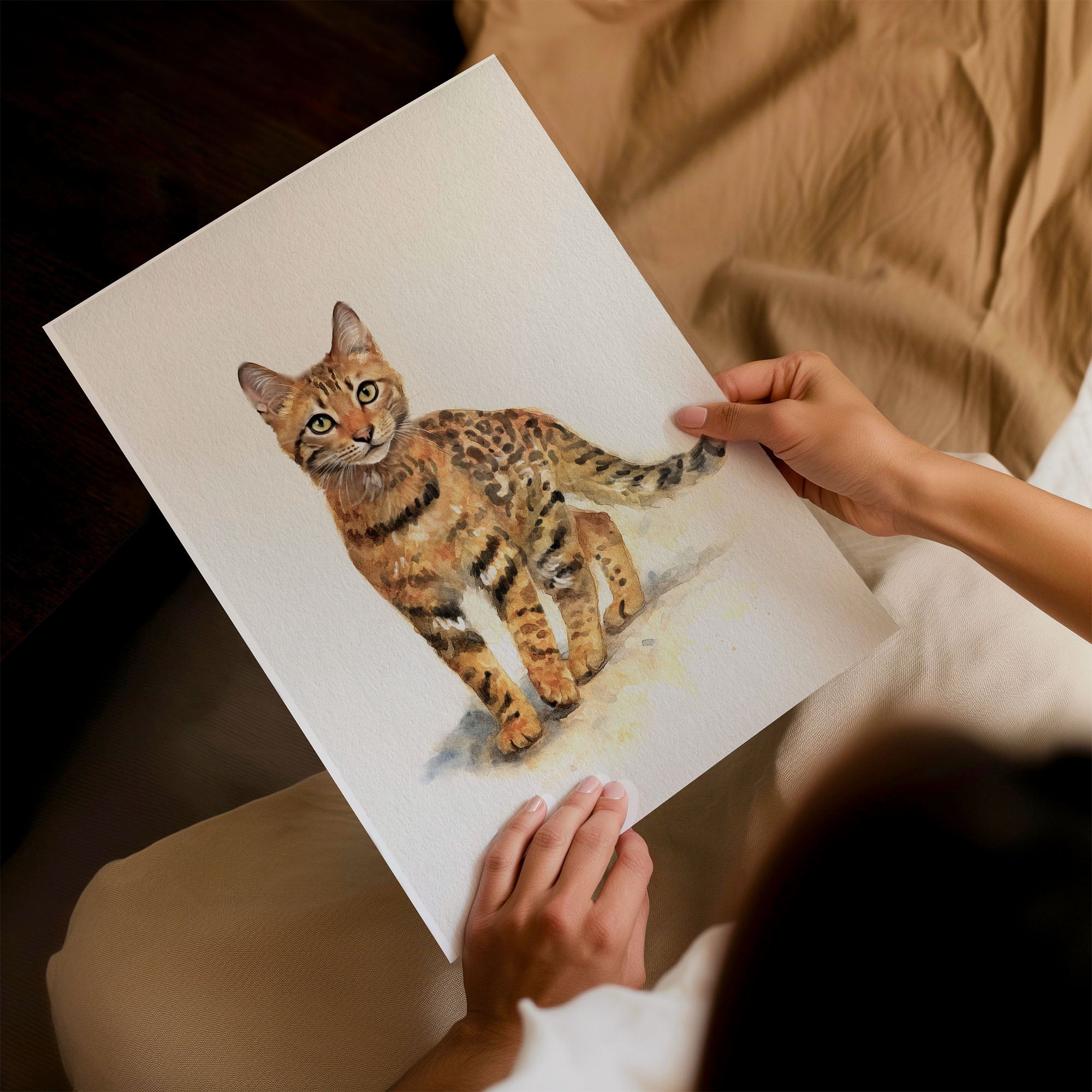 Custom Cat Portrait | Watercolor Full
