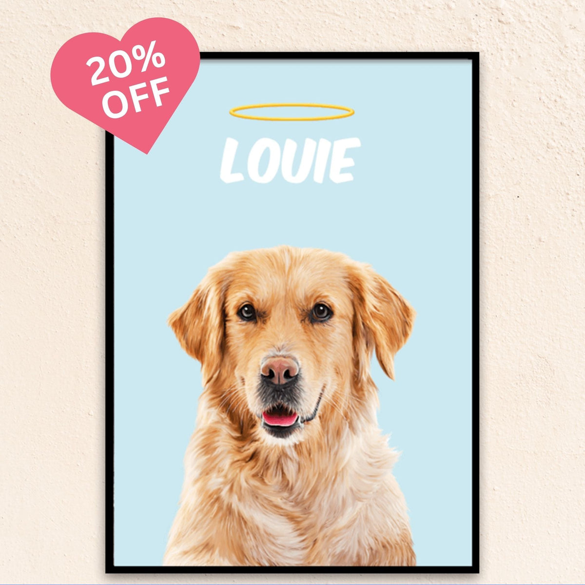 Custom Modern Pet Portrait | Halo
