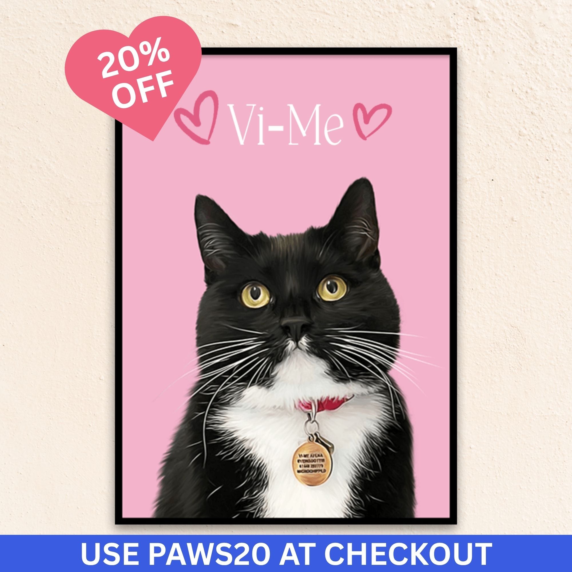 Custom Modern Pet Portrait | Heart