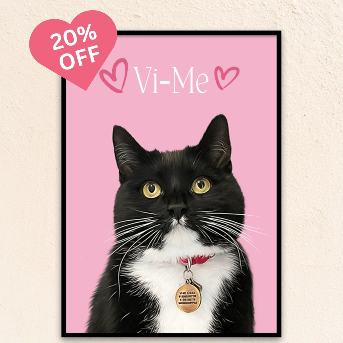 Custom Modern Pet Portrait | Heart