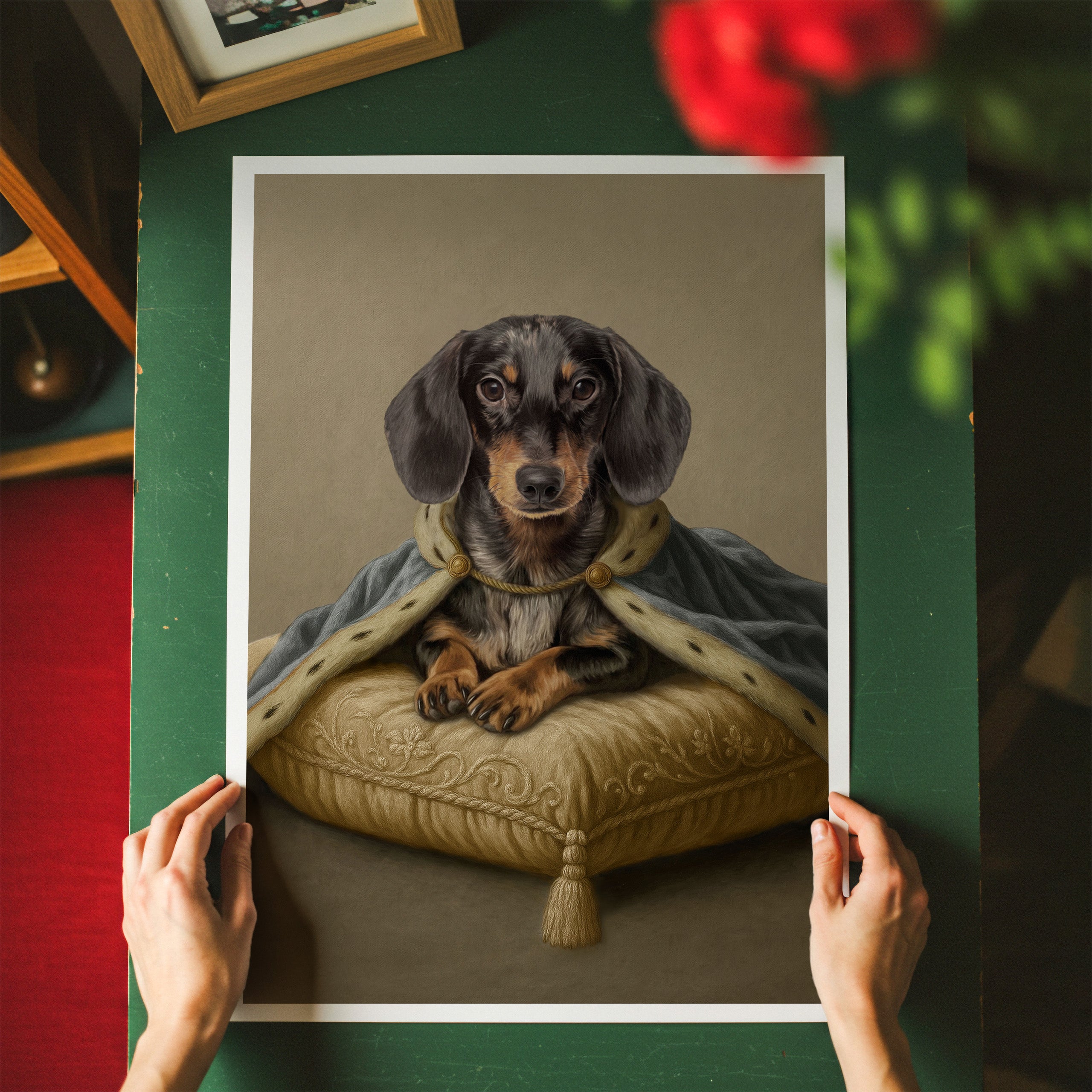 Custom Royal Pet Portrait | Modern Royal Sitting Pet