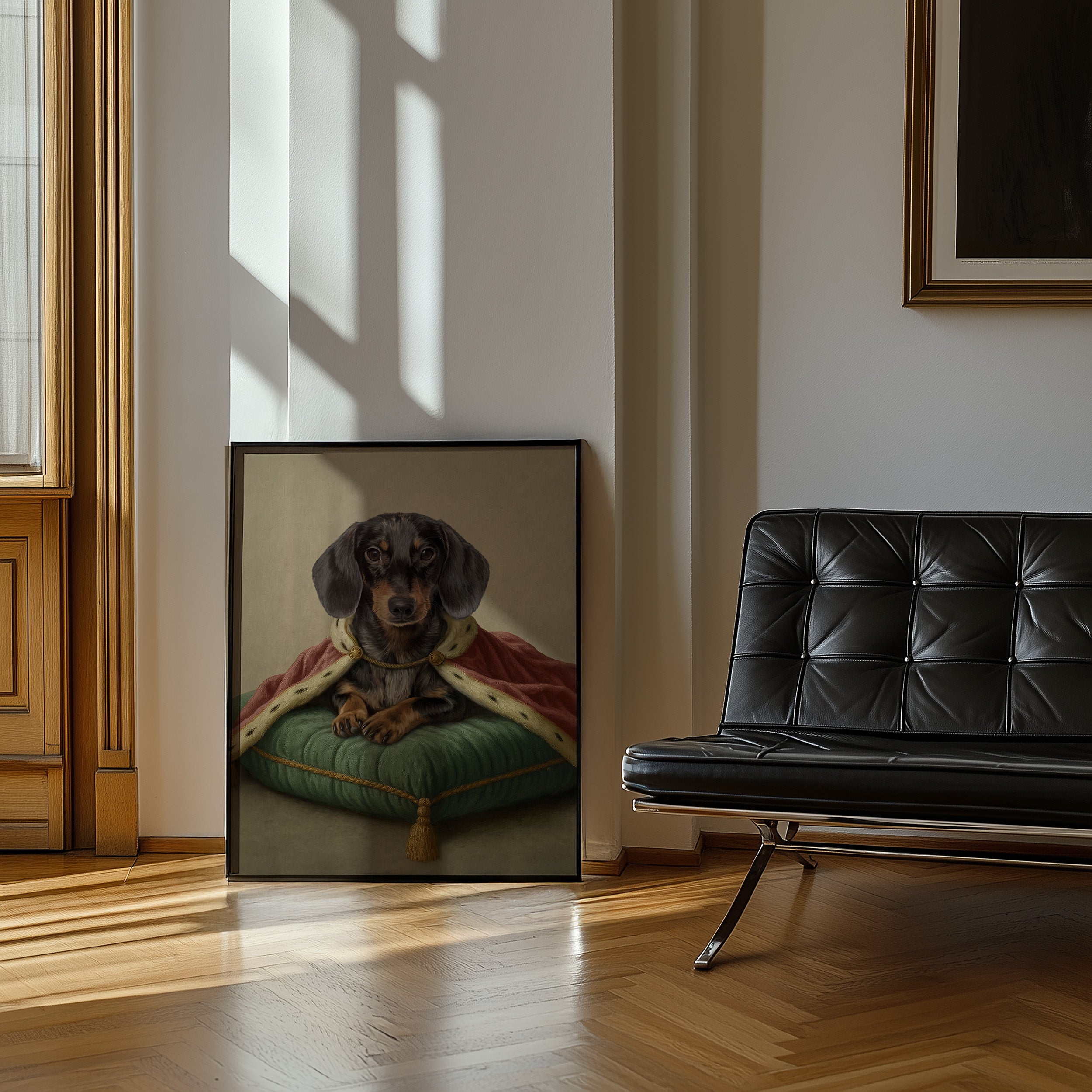 Custom Royal Pet Portrait | Modern Royal Sitting Pet