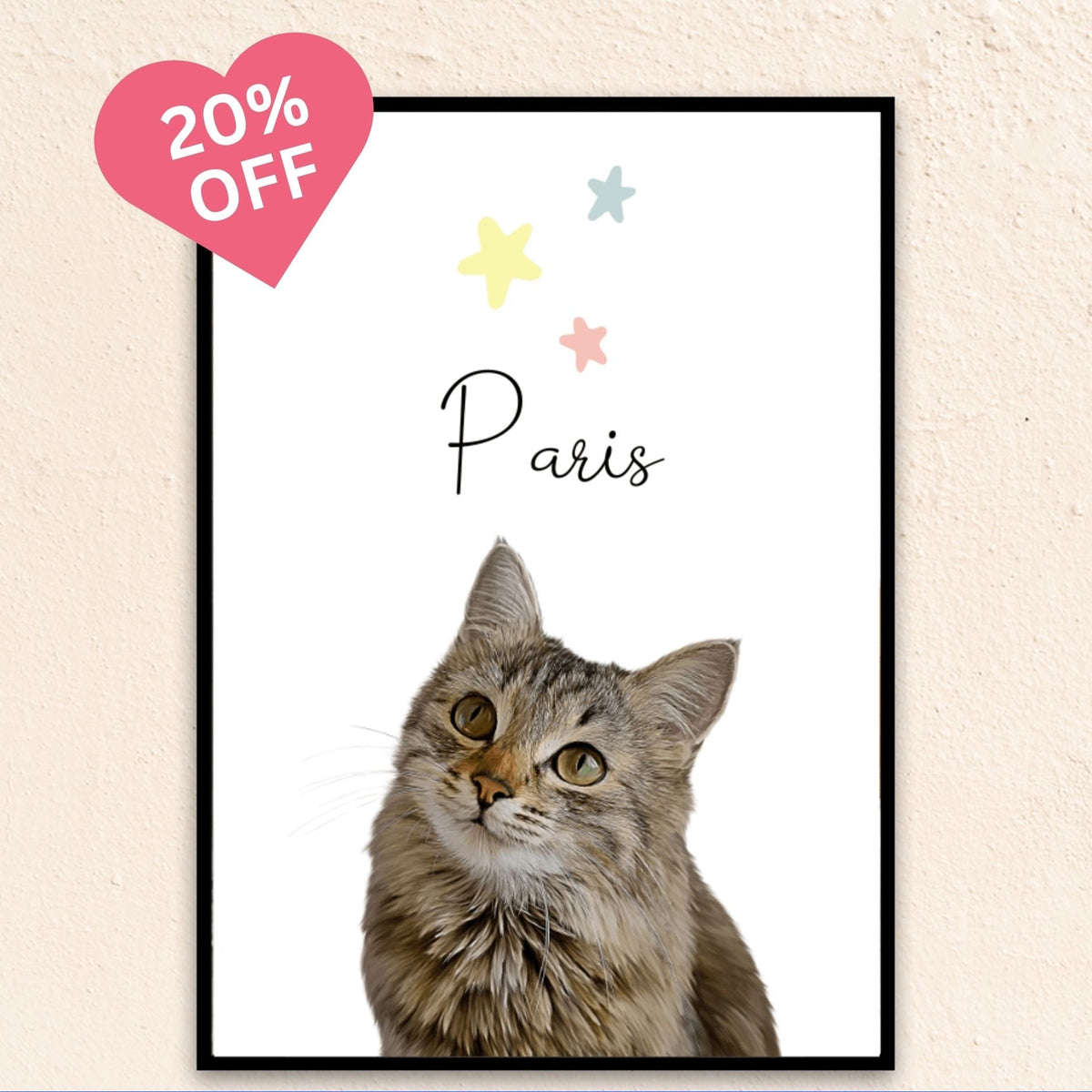 Custom Modern Pet Portrait | Pastel Stars
