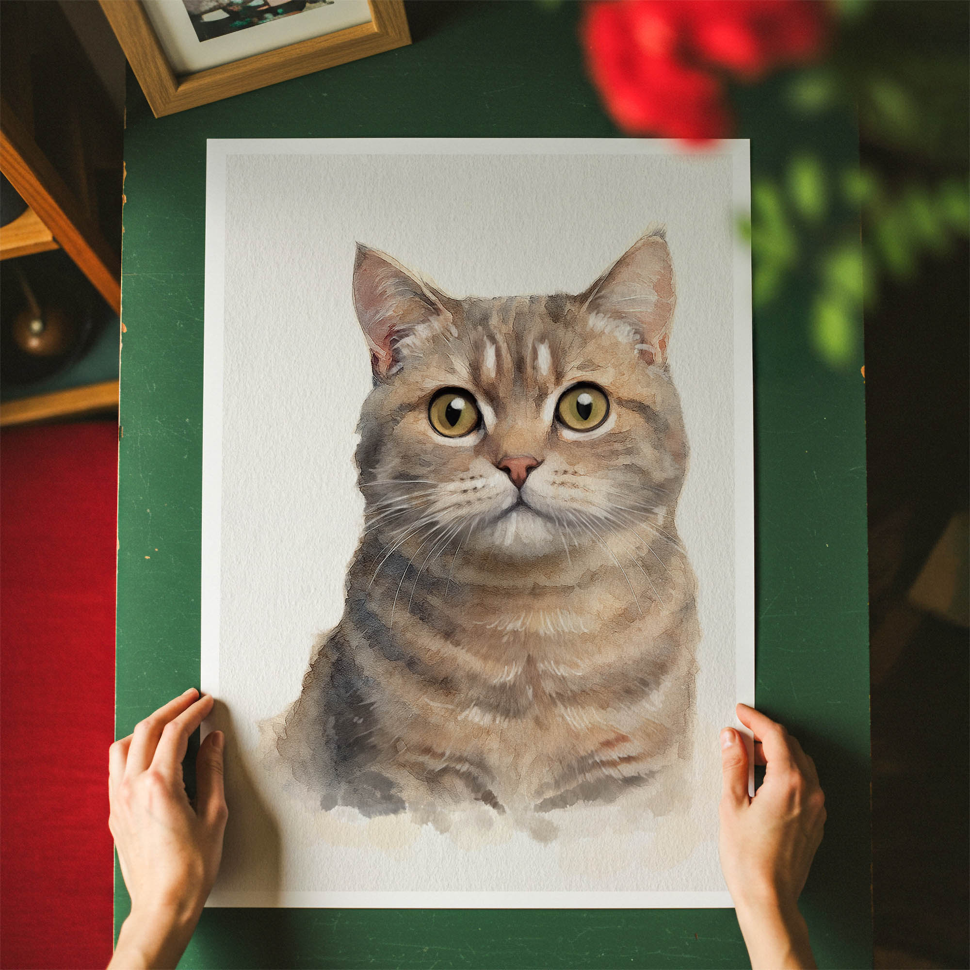 Custom Cat Portrait | Watercolor Close Up
