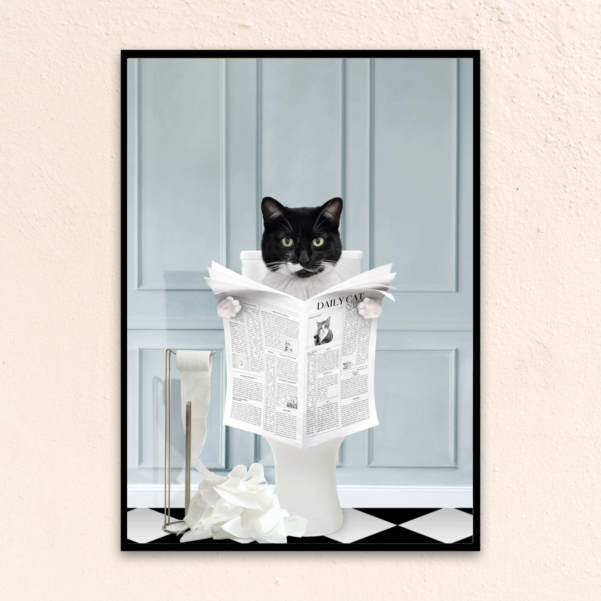 Custom Funny Pet Portrait | Reading A Newspaper