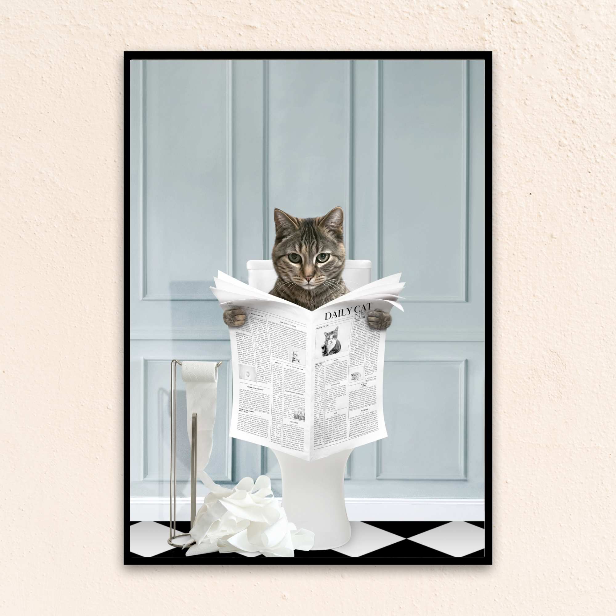Custom Funny Pet Portrait | Reading A Newspaper