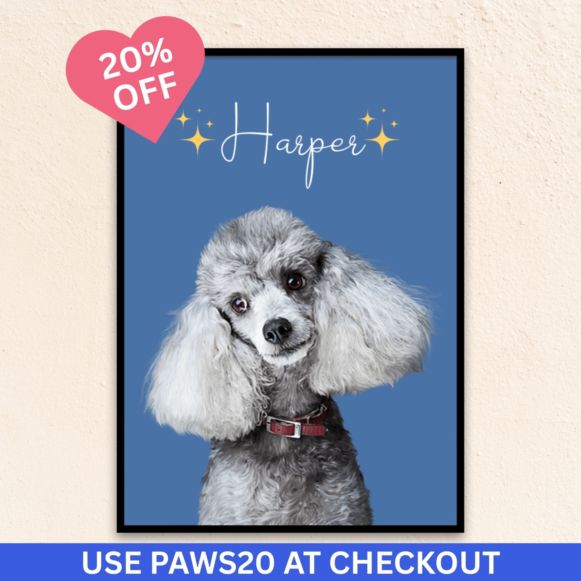 Custom Modern Pet Portrait | Stars