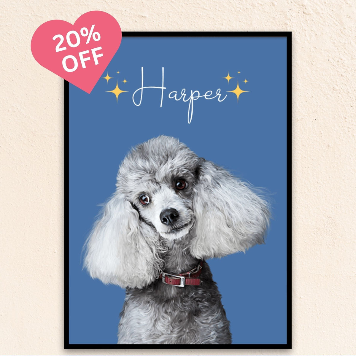 Custom Modern Pet Portrait | Stars