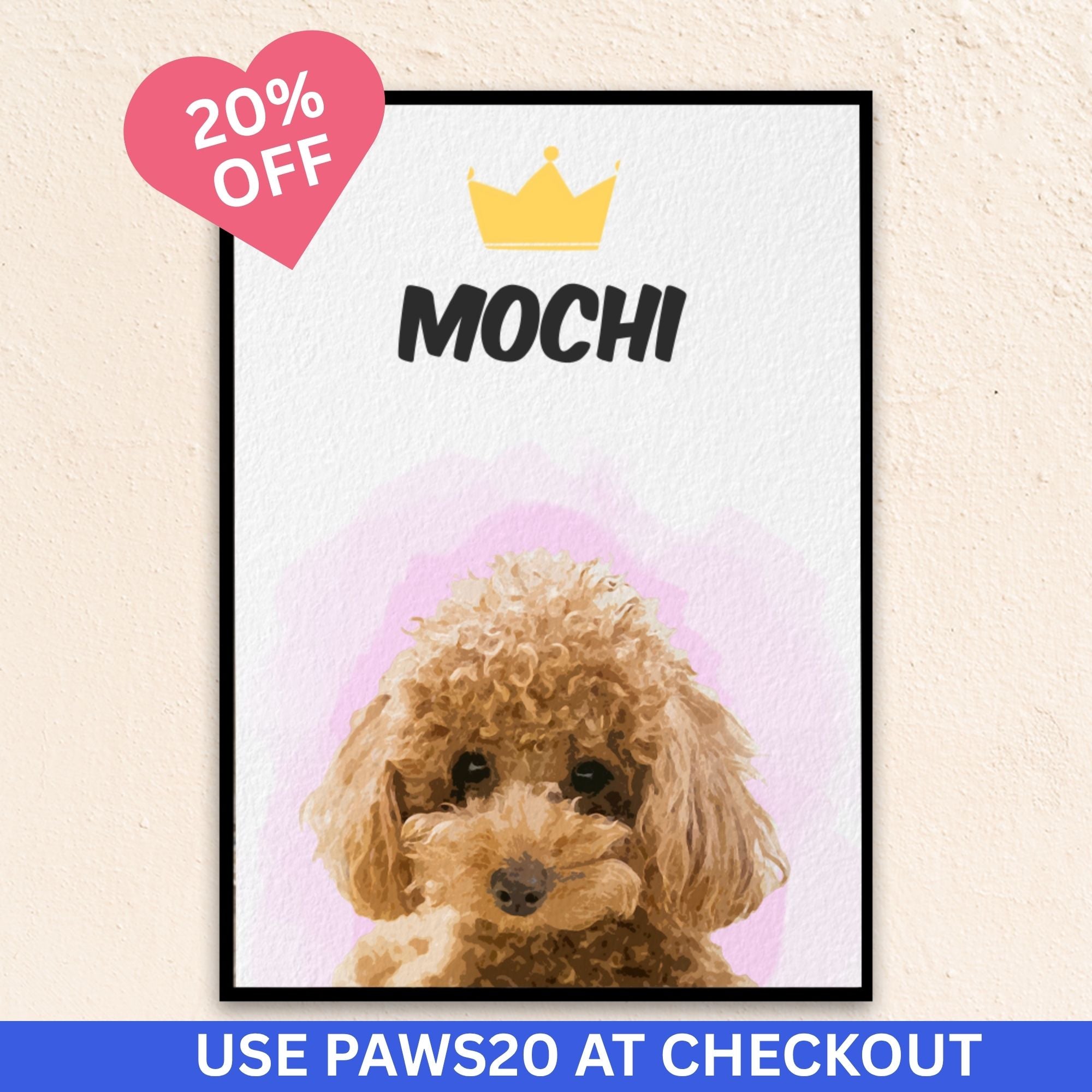 Custom Watercolor Pet Portrait | Crown