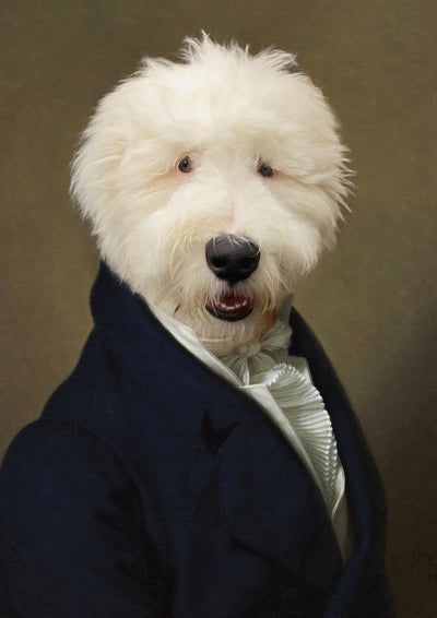THE ENGLISH GENTLEMAN - CUSTOM PET PORTRAIT portrait-my-pet.com