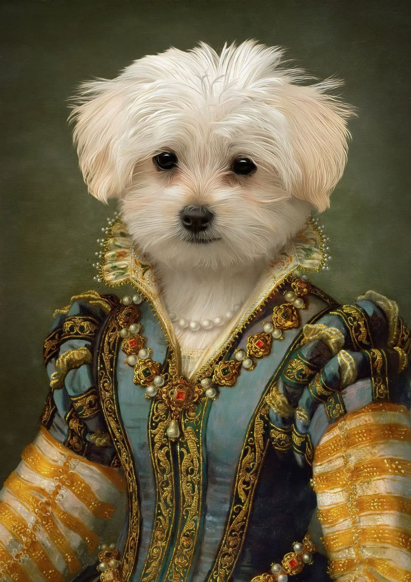 The Sapphire Queen - Custom Pet Portrait