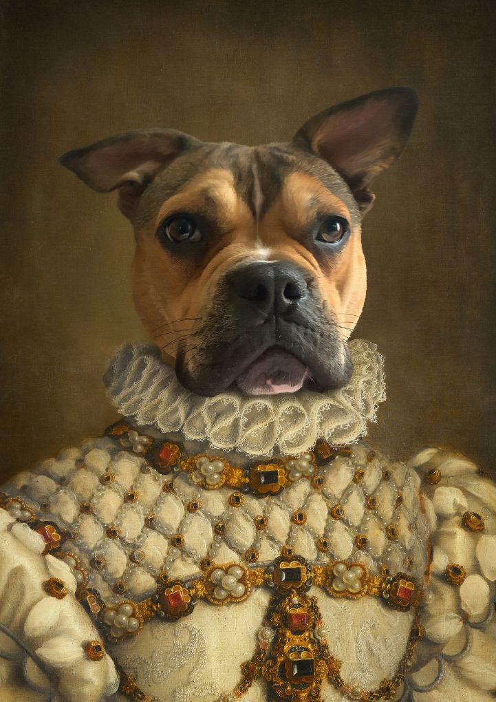 THE ROYAL PRINCESS - CUSTOM PET PORTRAIT portrait-my-pet.com 