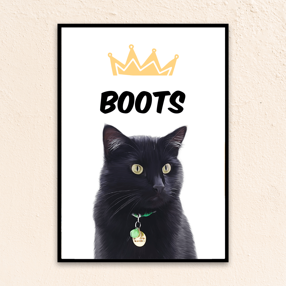 Custom Modern Pet Portrait | Large Crown