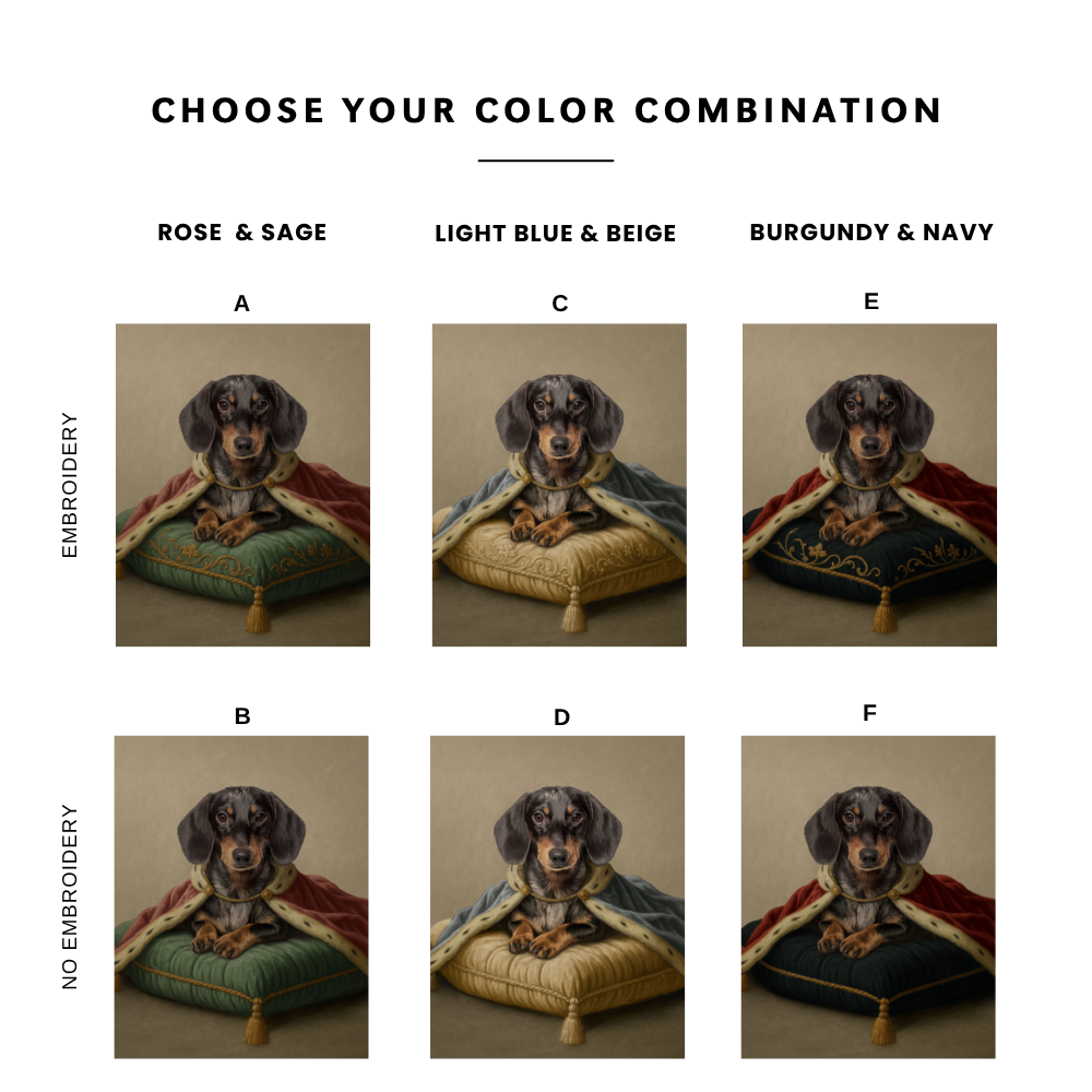 Custom Royal Pet Portrait | Modern Royal Sitting Dog