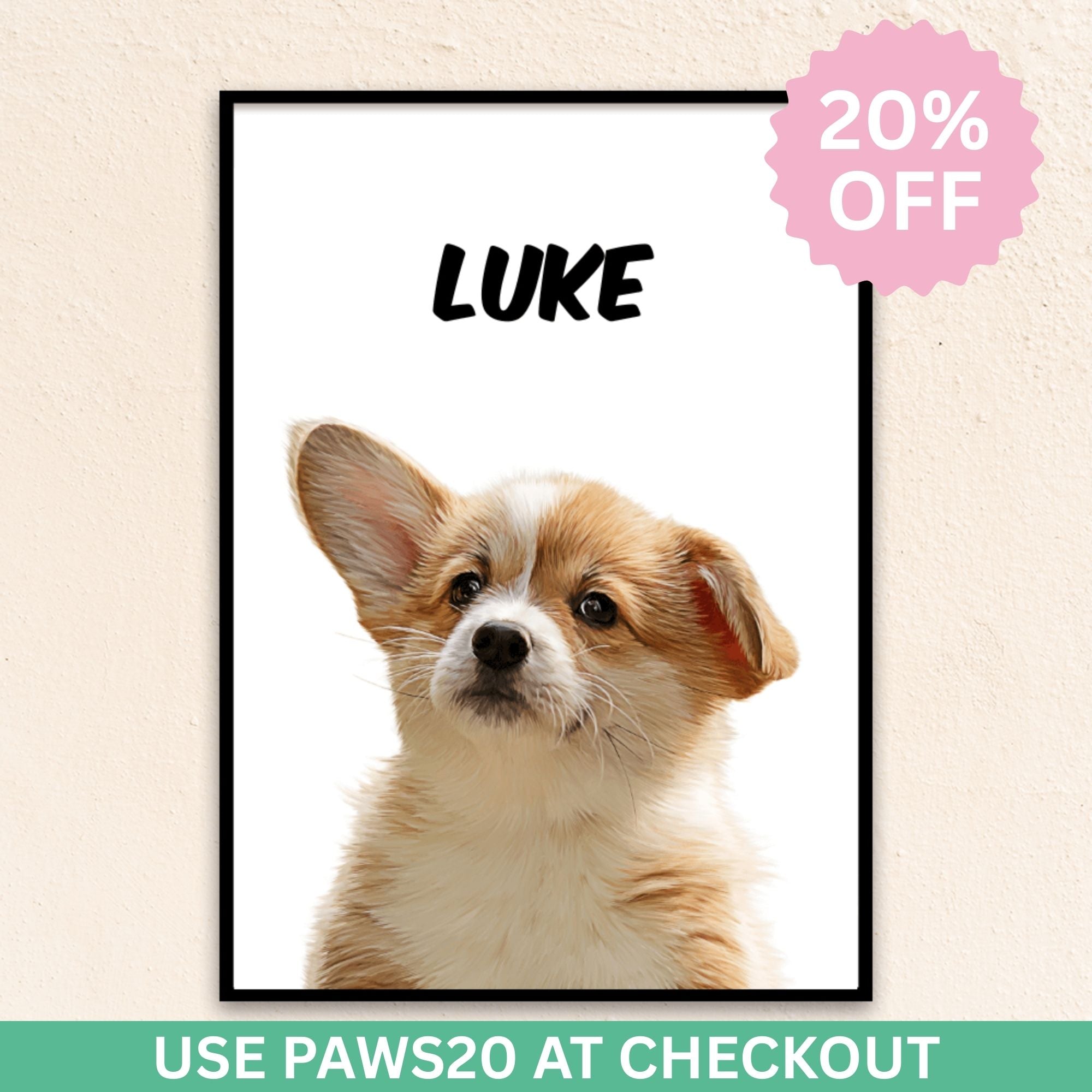 Custom Modern Pet Portrait | Classic