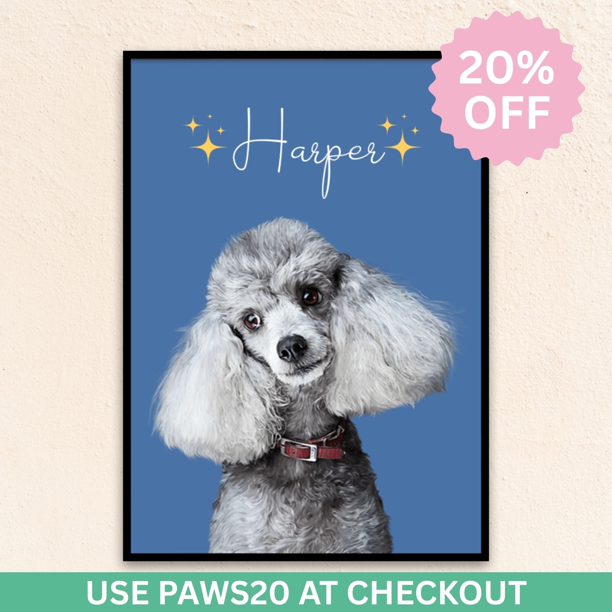 Custom Modern Pet Portrait | Stars