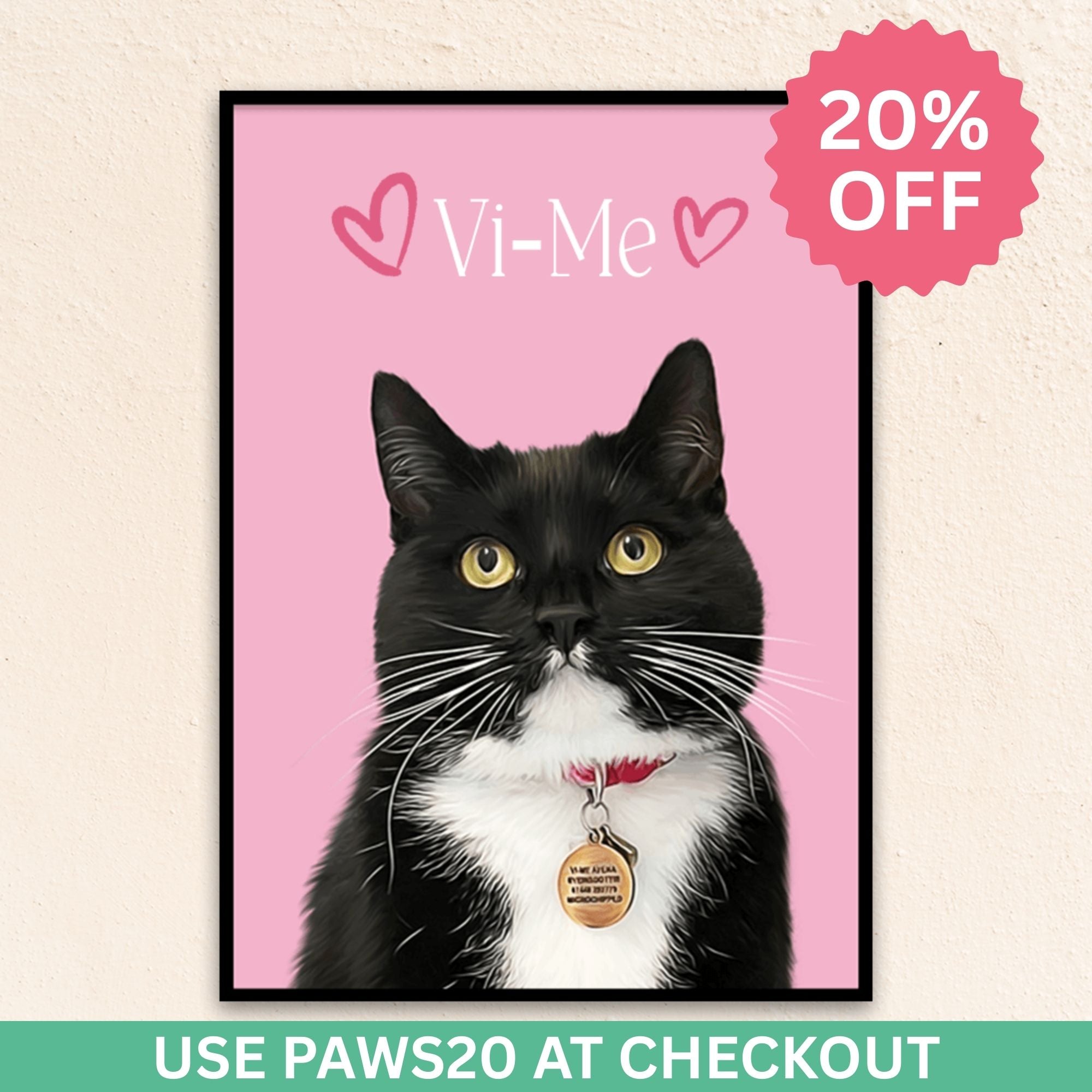 Custom Modern Pet Portrait | Heart