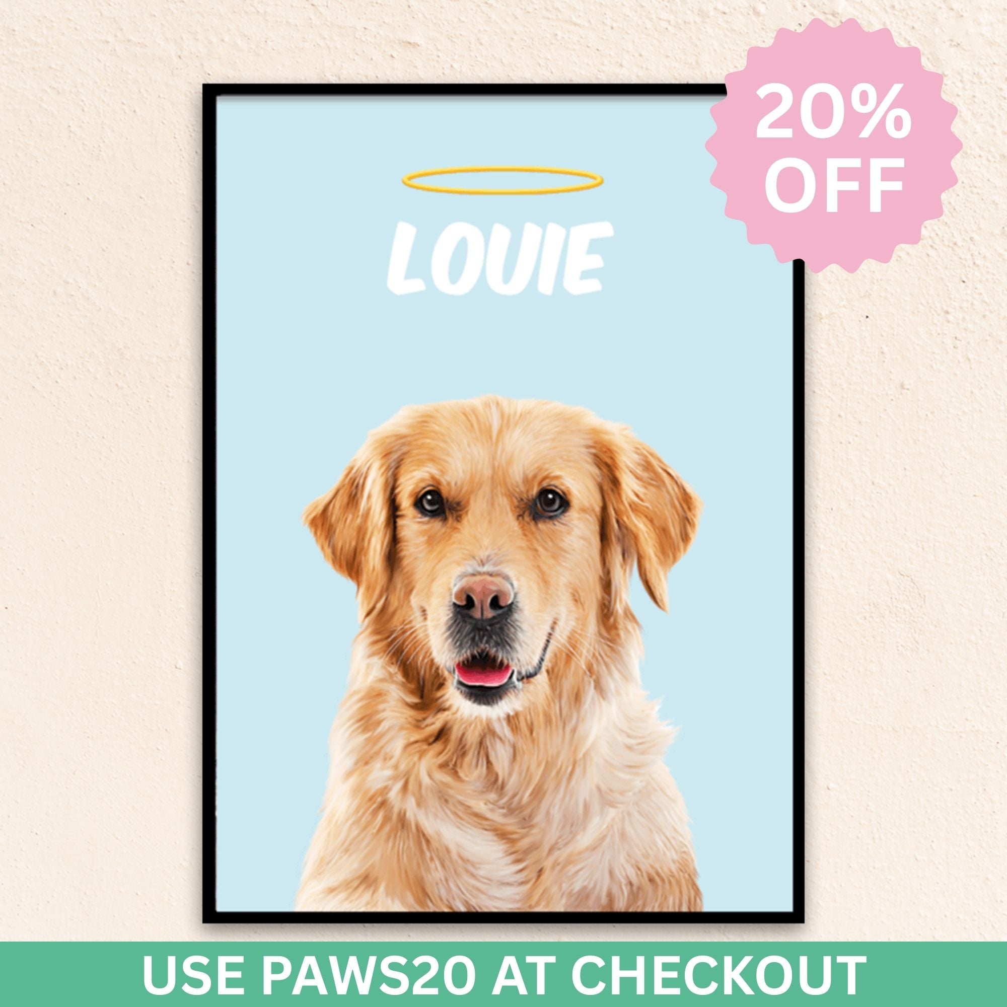 Custom Modern Pet Portrait | Halo