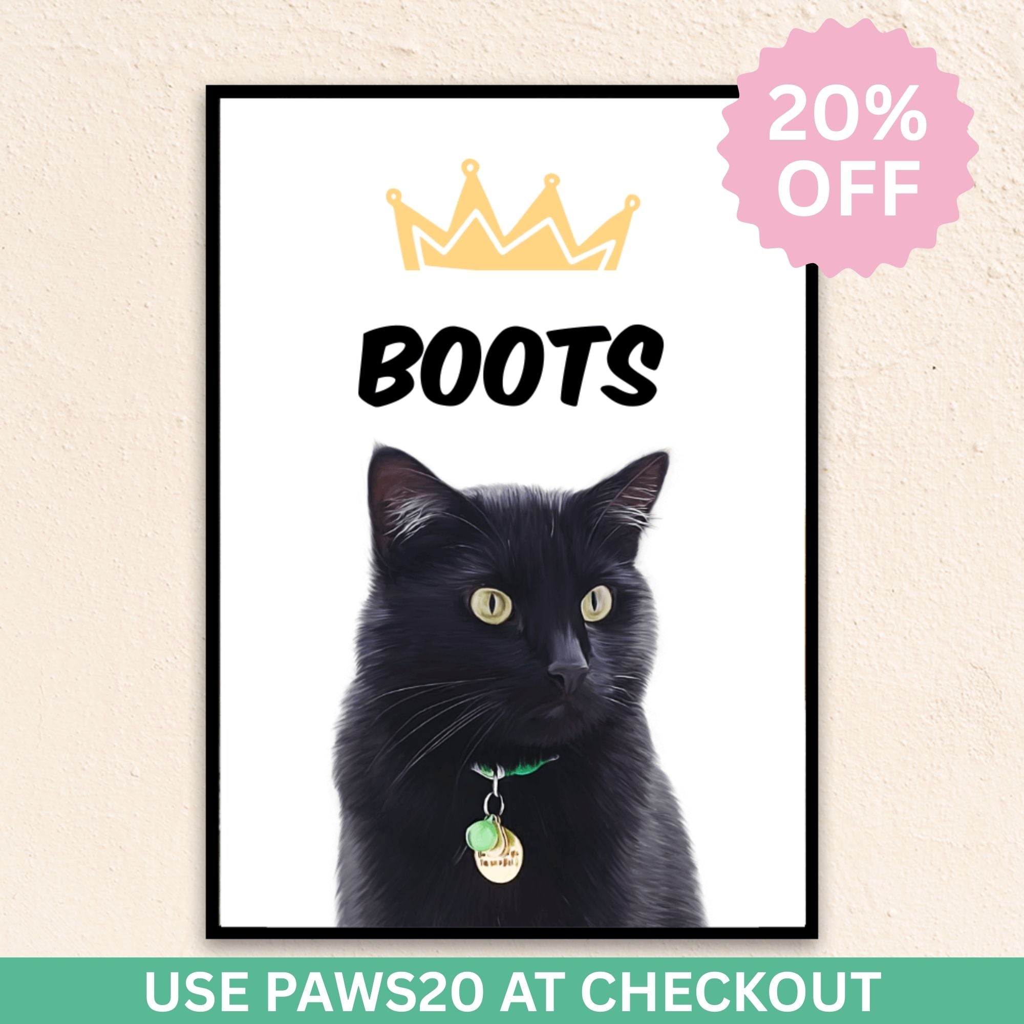 Custom Modern Pet Portrait | Large Crown