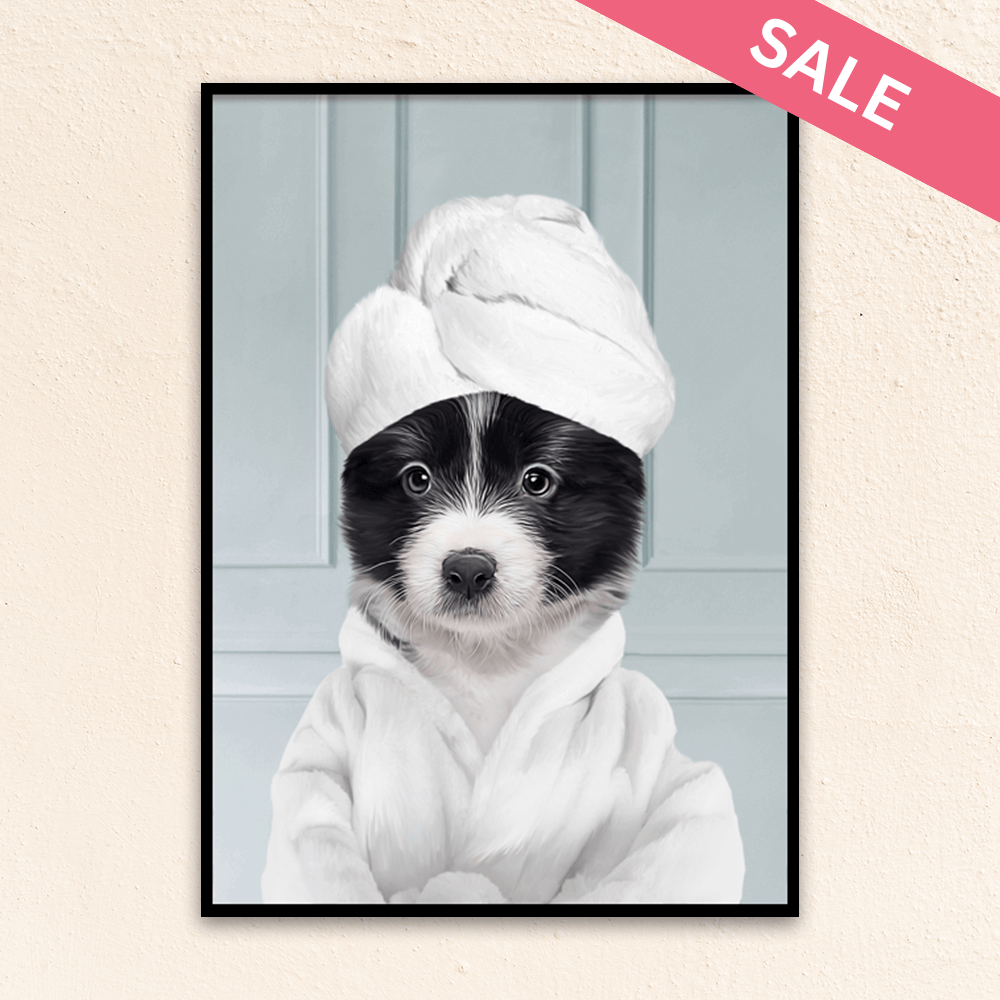 Custom Funny Pet Portrait | Wearing A Bathrobe