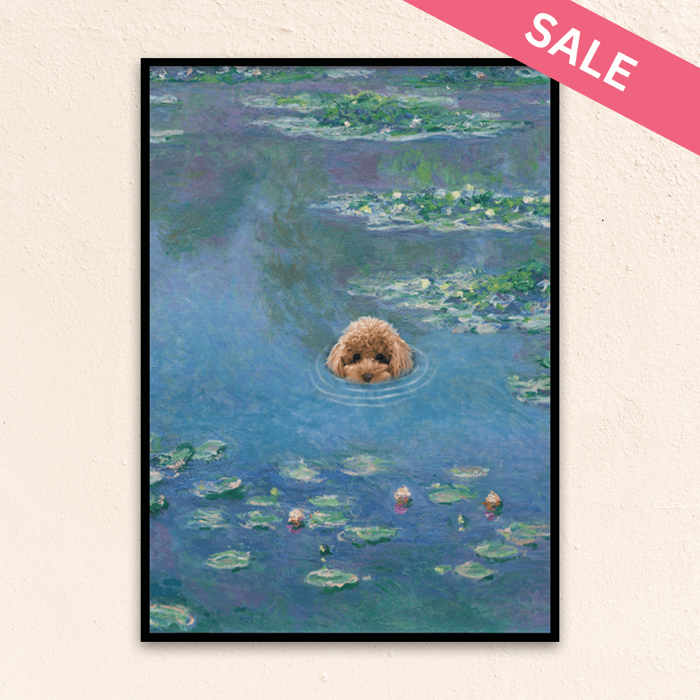 Custom Funny Pet Portrait | Water Lillies