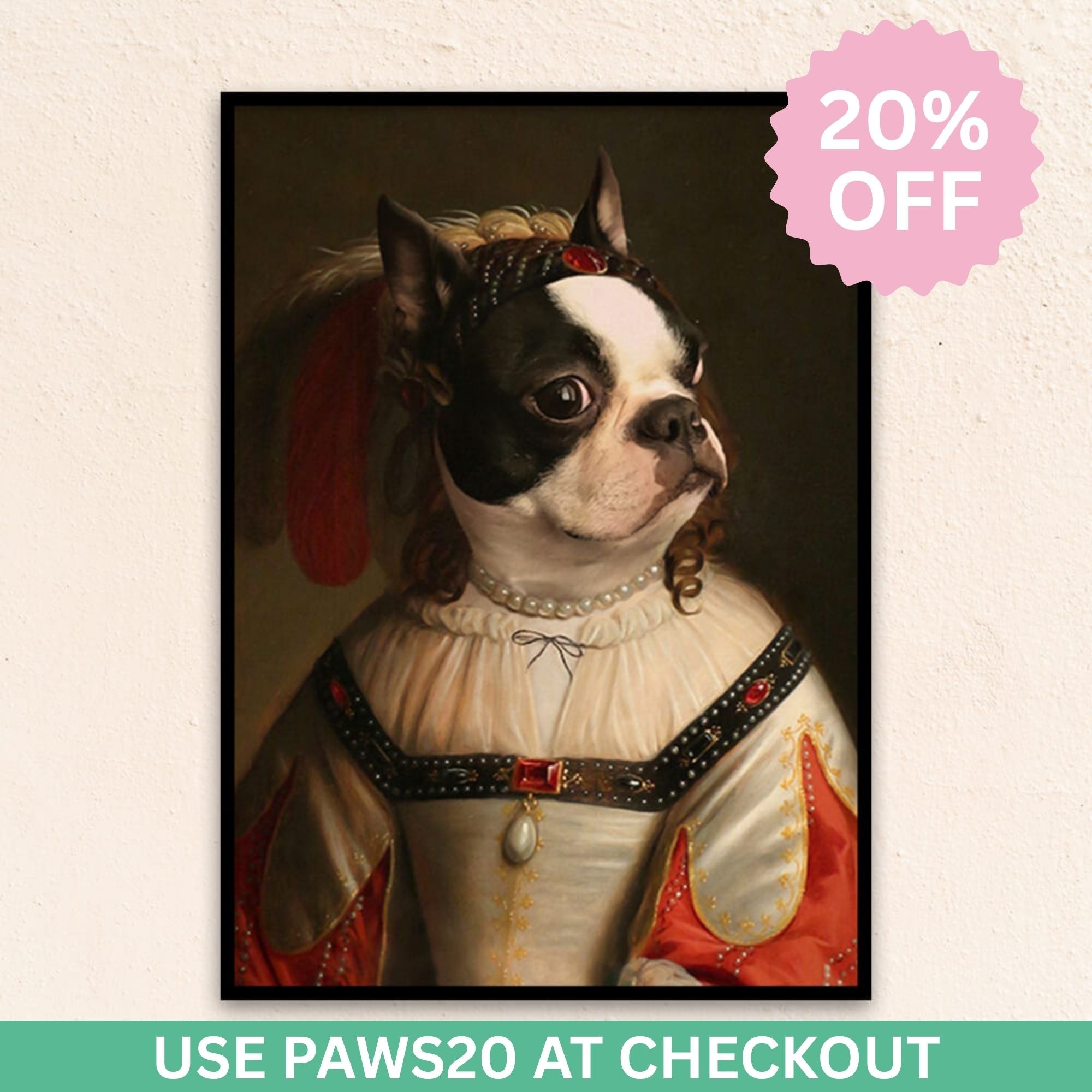 Custom Royal Dog Portrait | The Medieval Lady