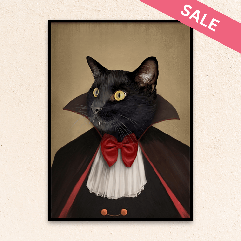 Custom Funny Pet Portrait | The Vampire Count