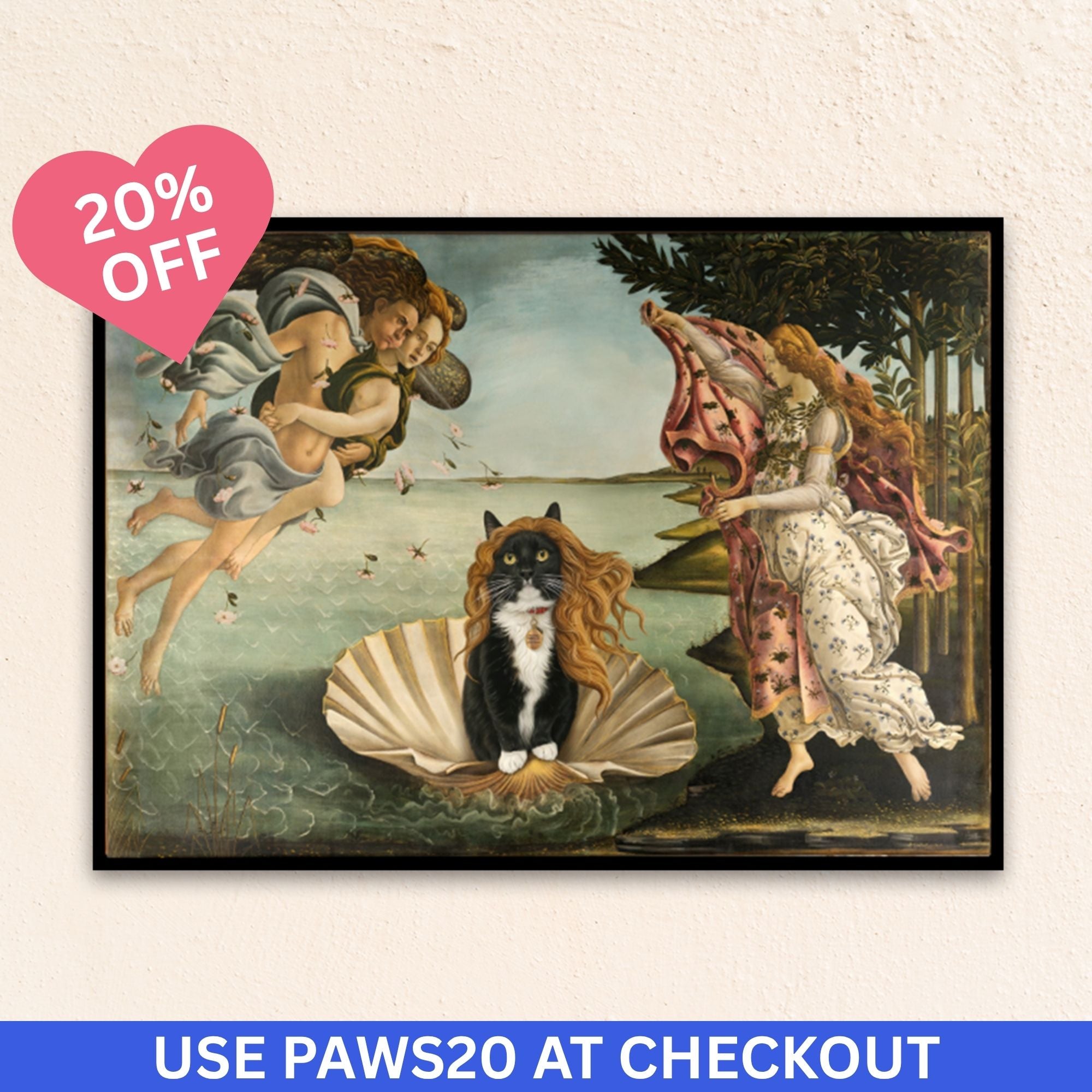 Custom Funny Cat Portrait | Birth of Venus