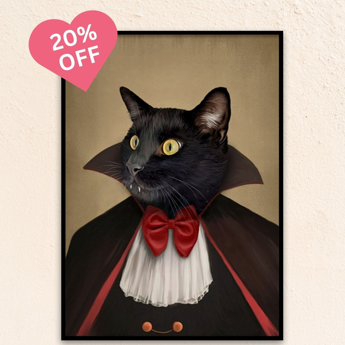 Custom Funny Cat Portrait | The Vampire Count