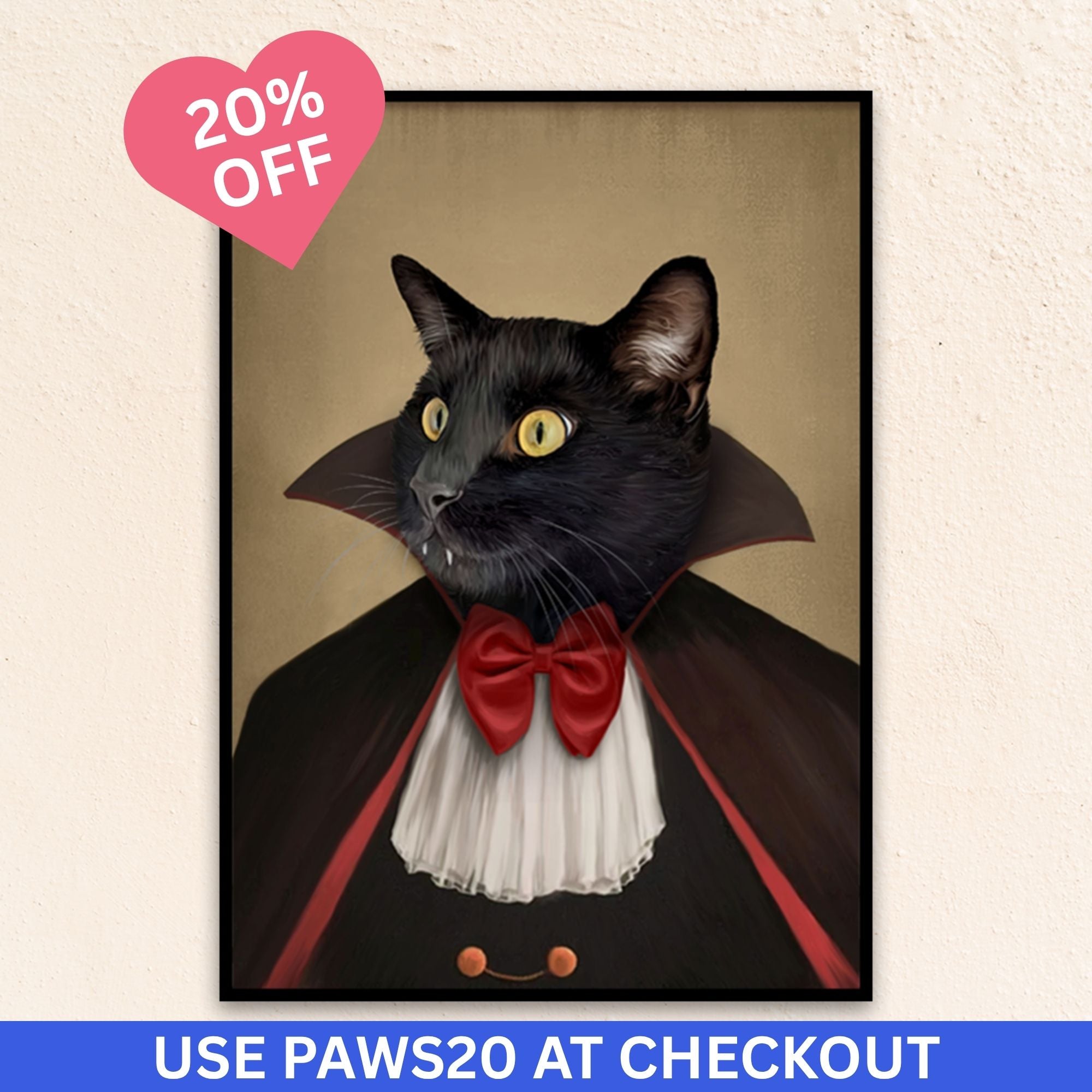 Custom Funny Cat Portrait | The Vampire Count