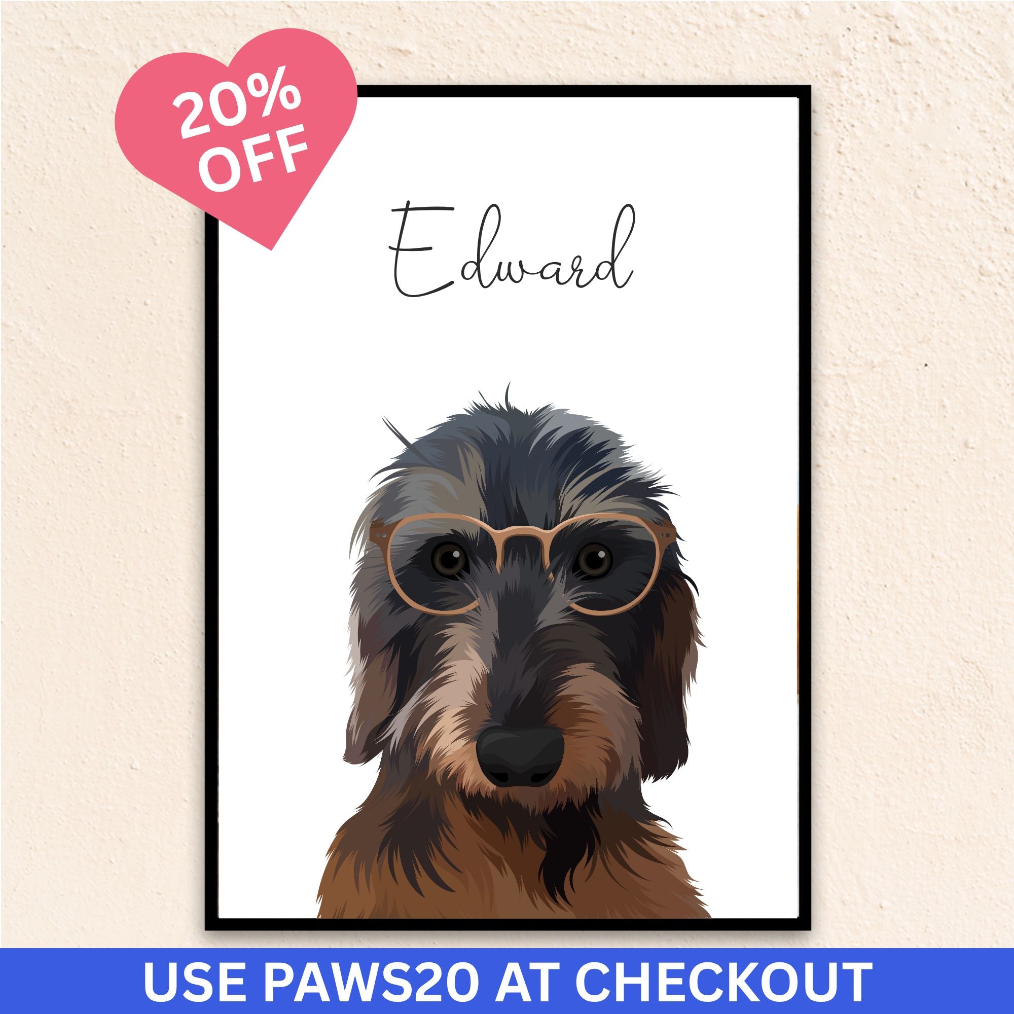 Custom Funny Pet Portrait | Eyeglasses
