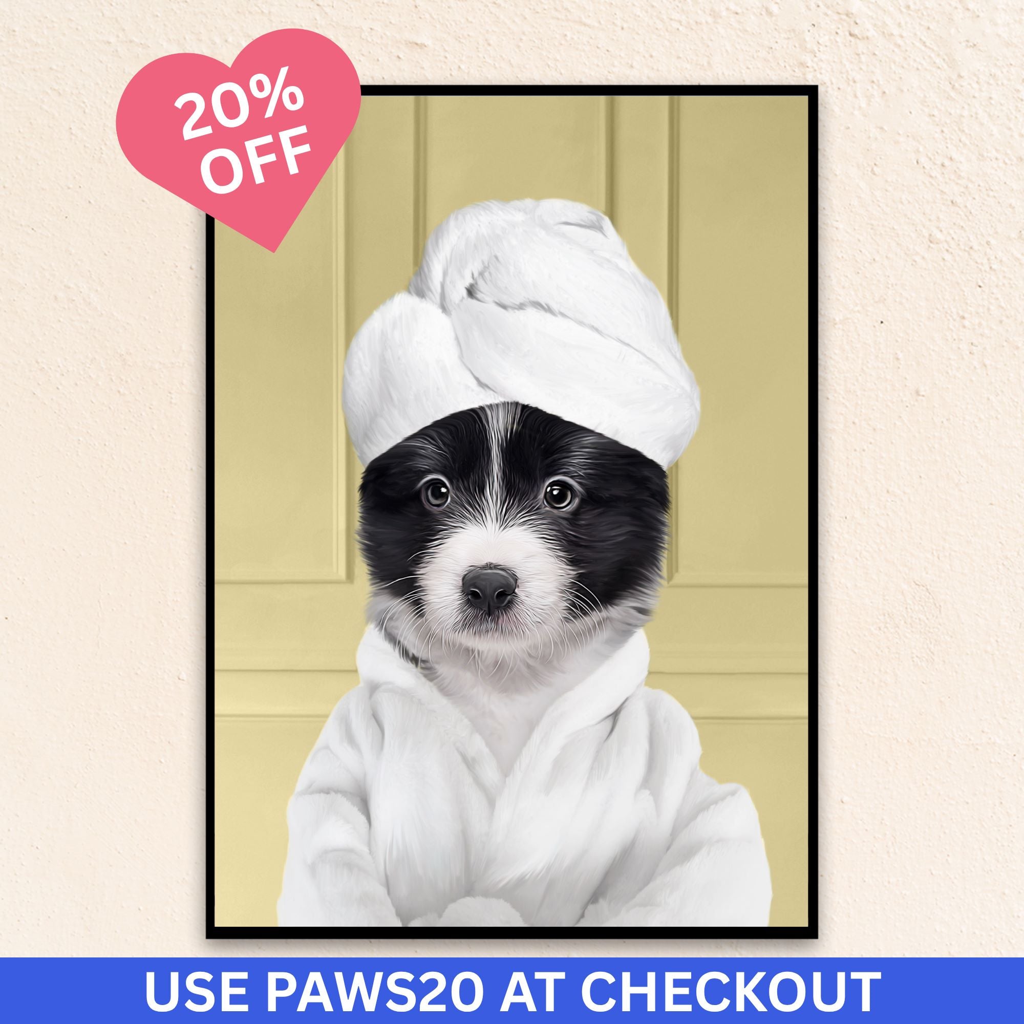 Custom Funny Pet Portrait | Wearing A Bathrobe - Yellow