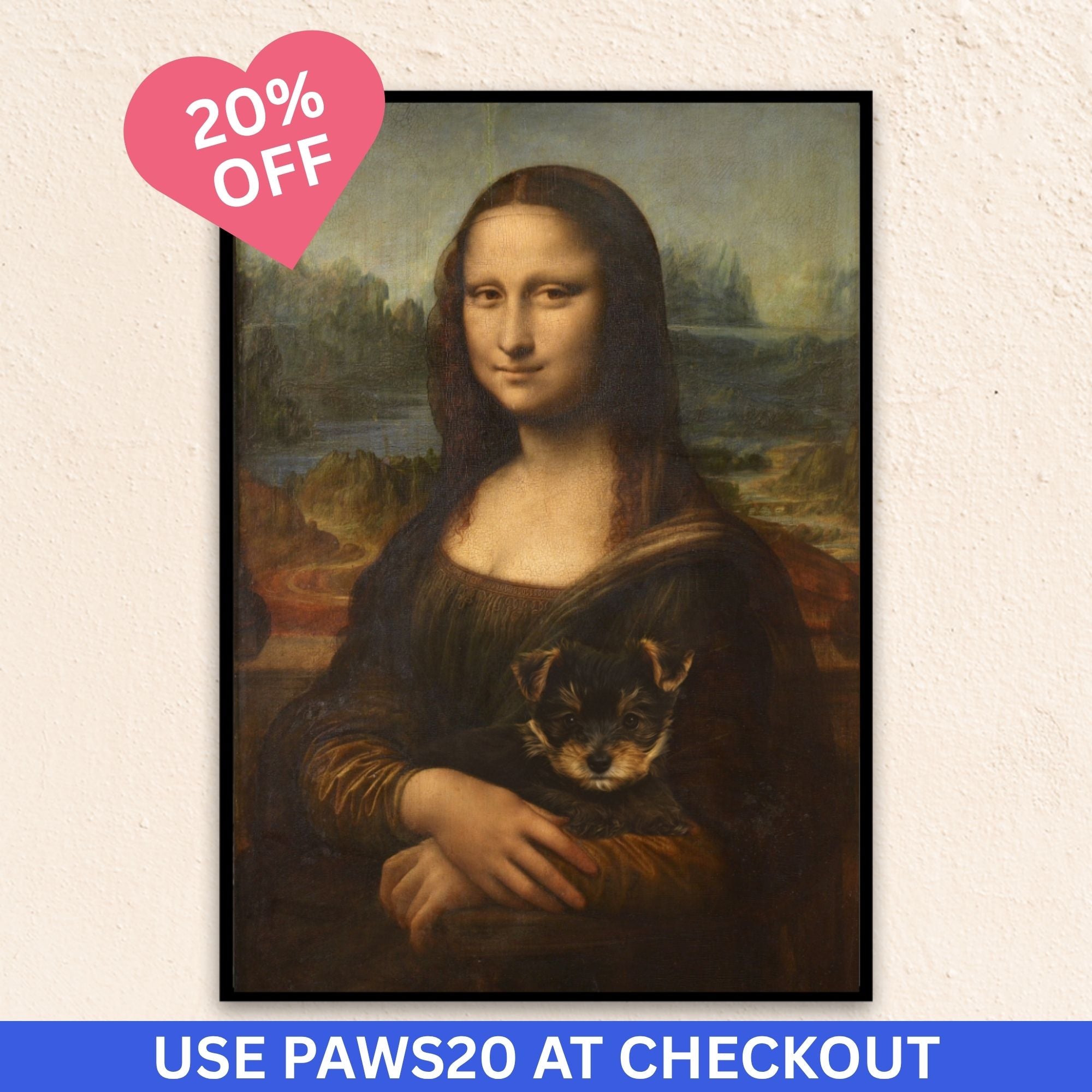 Custom Funny Pet Portrait | The Mona Lisa & Her Pet