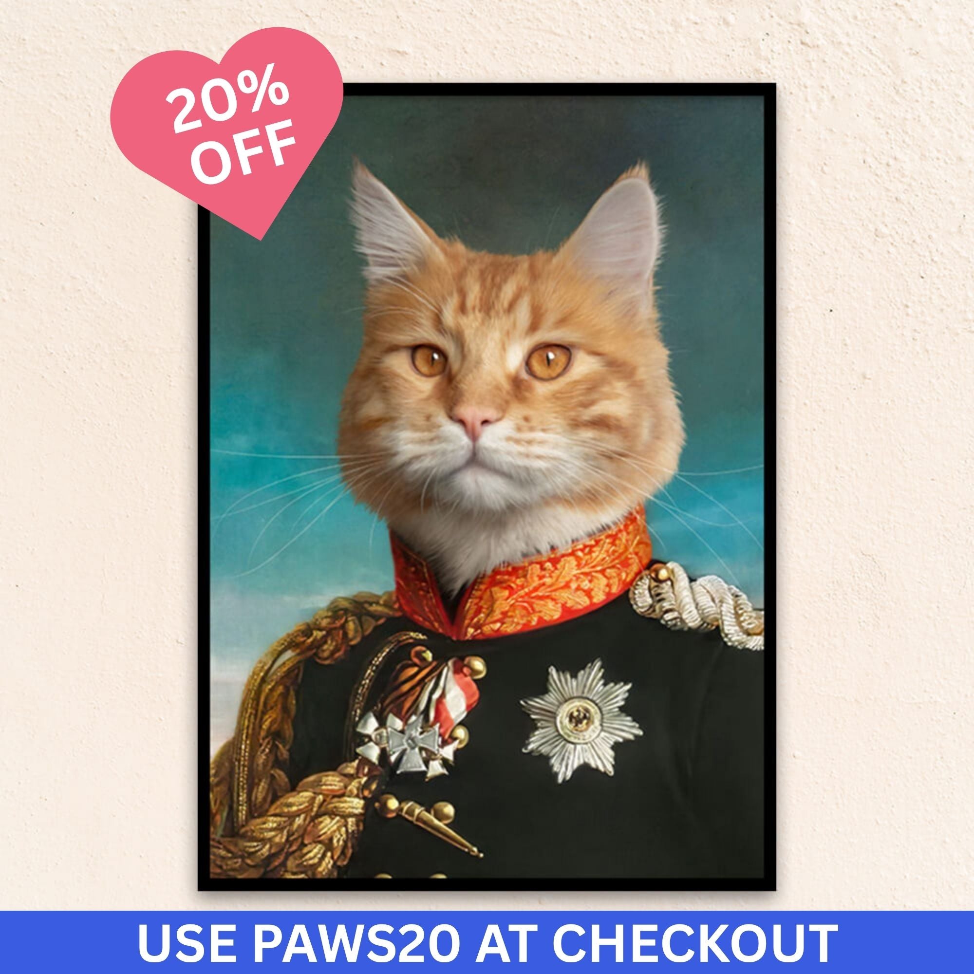 Custom Military Cat Portrait I The Veteran