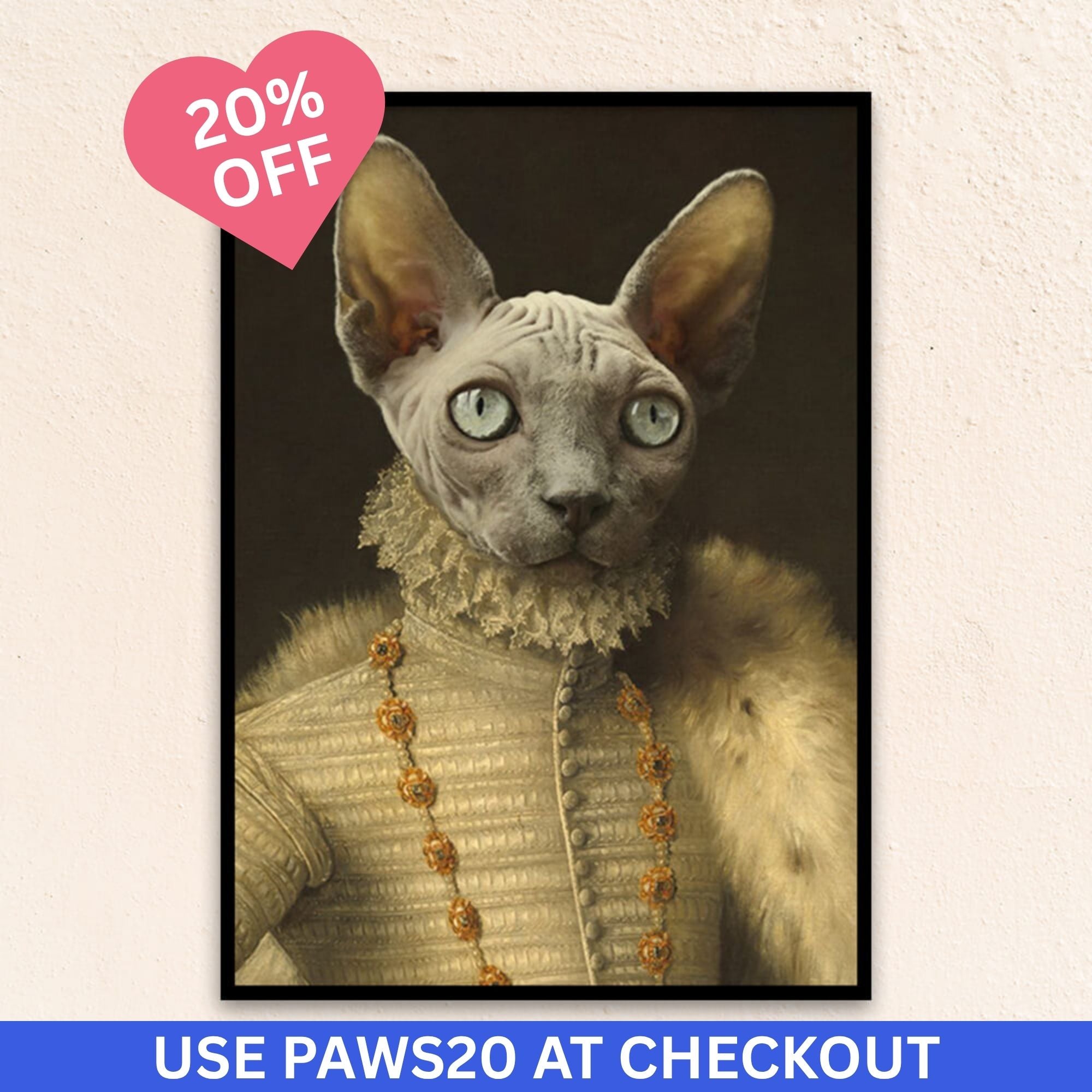 Custom Royal Cat Portrait I The Elizabethan Aristocrat