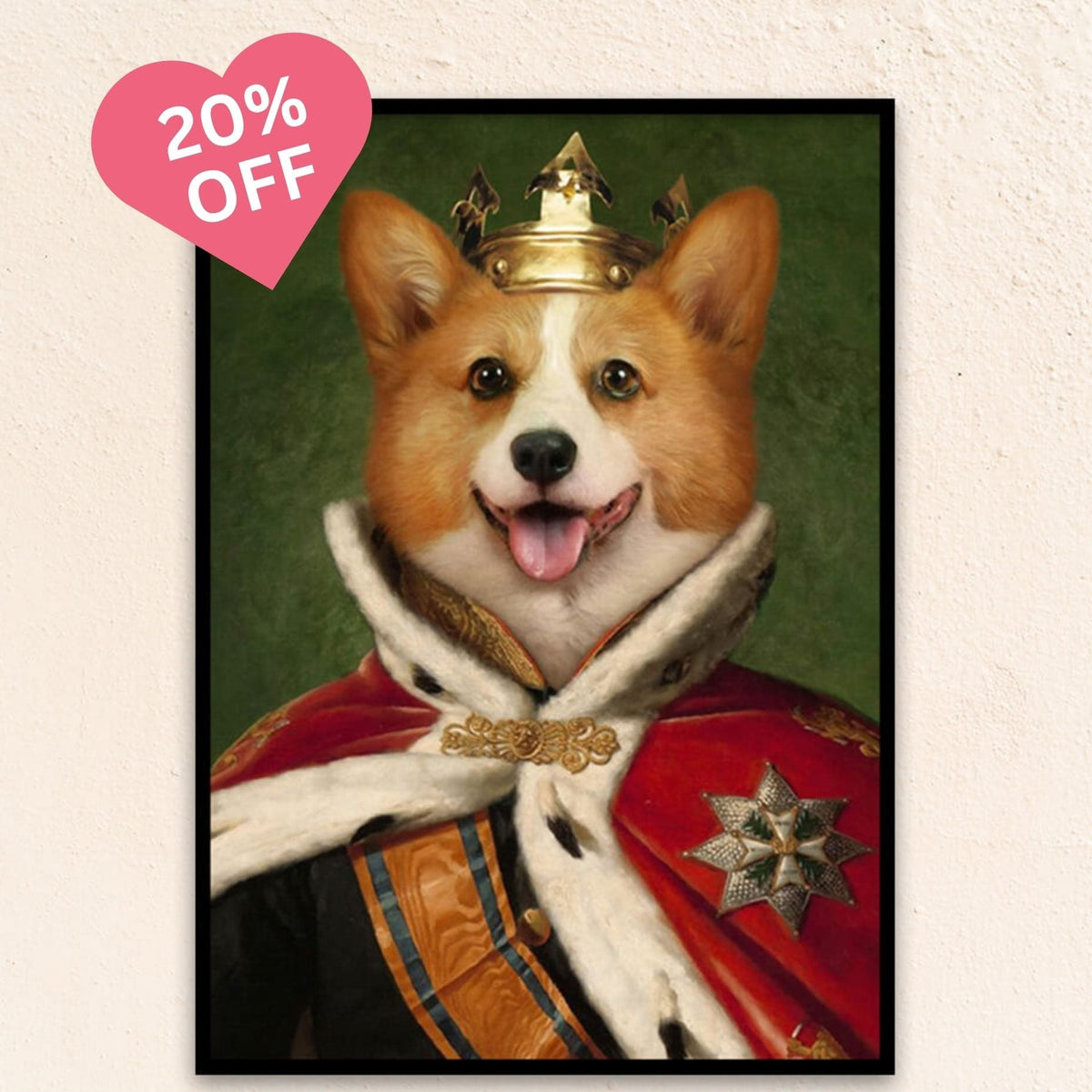 Custom Royal Dog Portrait I The King